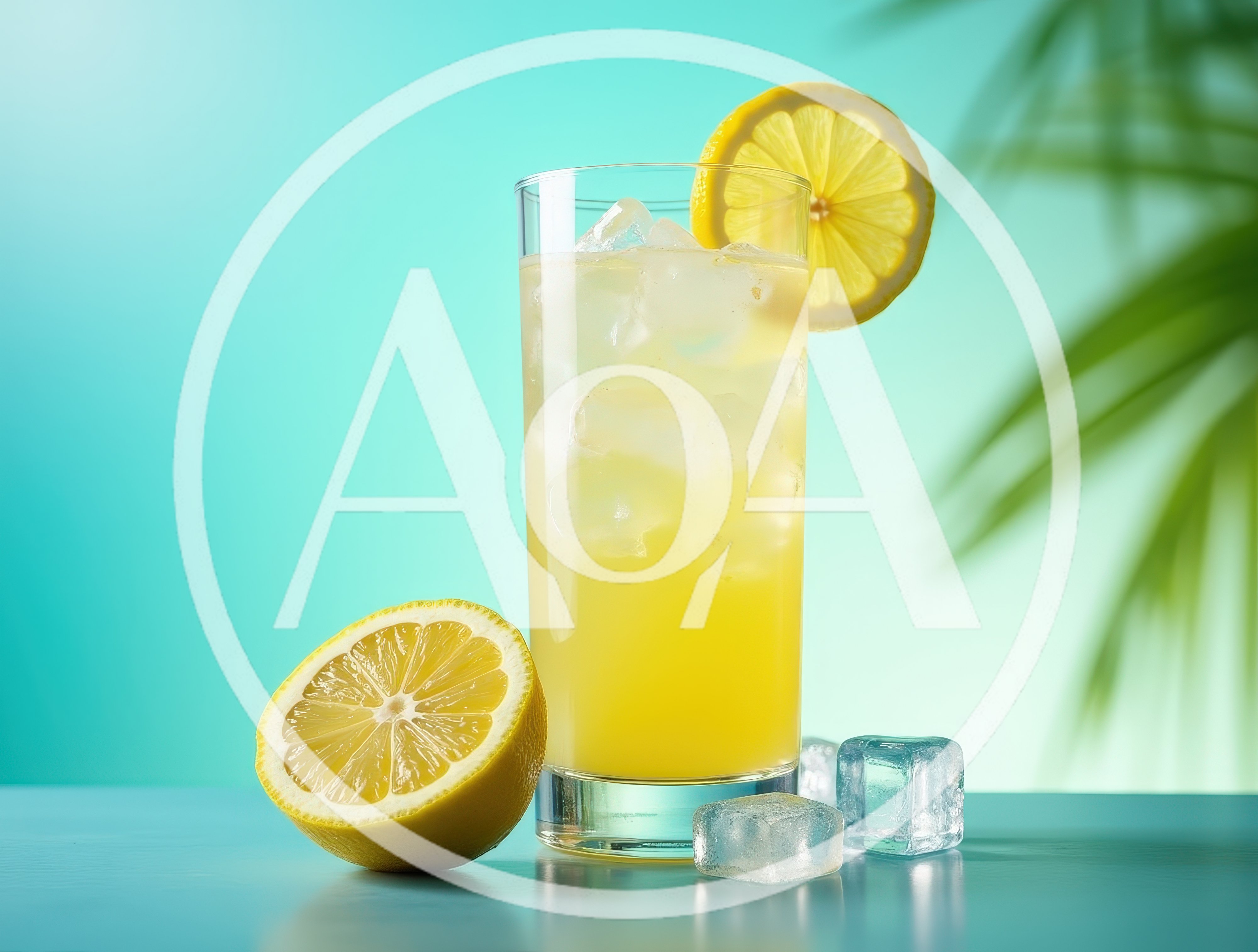 Refreshing Lemonade Drink With Ice And Lemon Slices