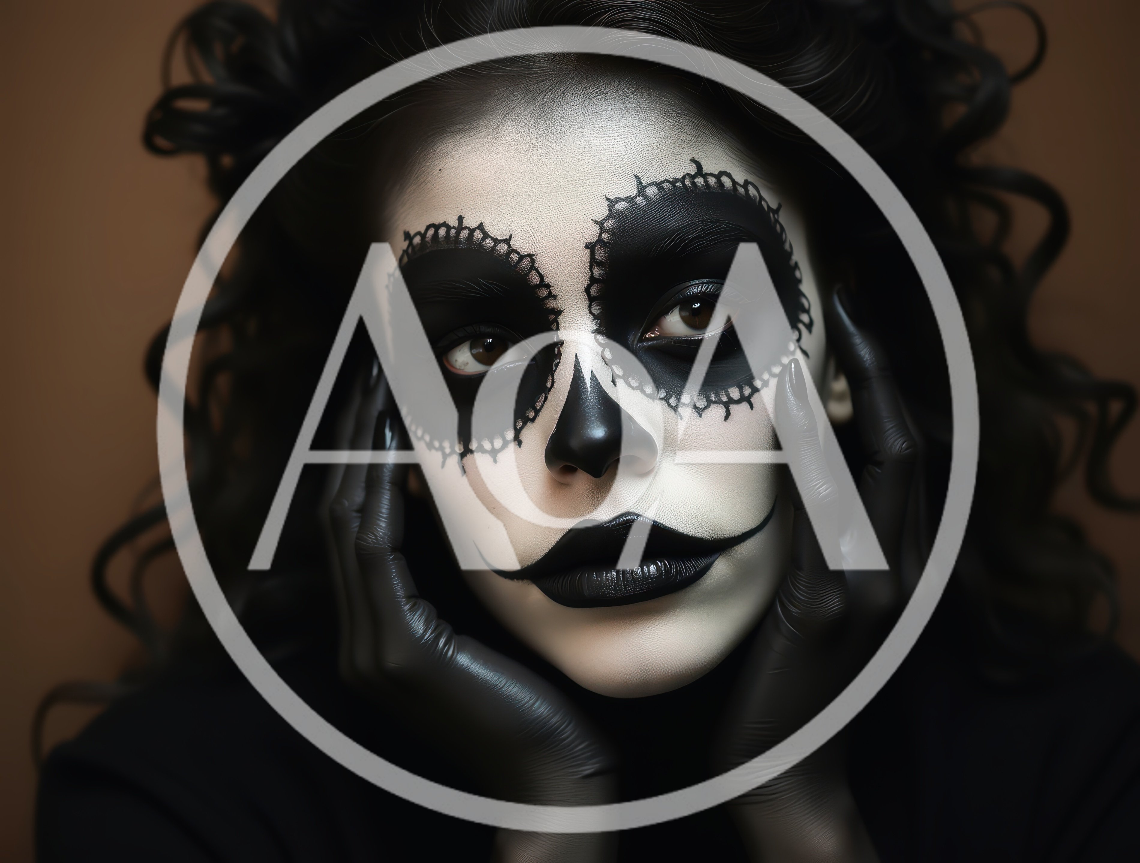 Woman With Intricate Day Of The Dead Makeup