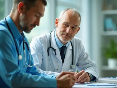 Two Doctors Collaborating During A Medical Consultation