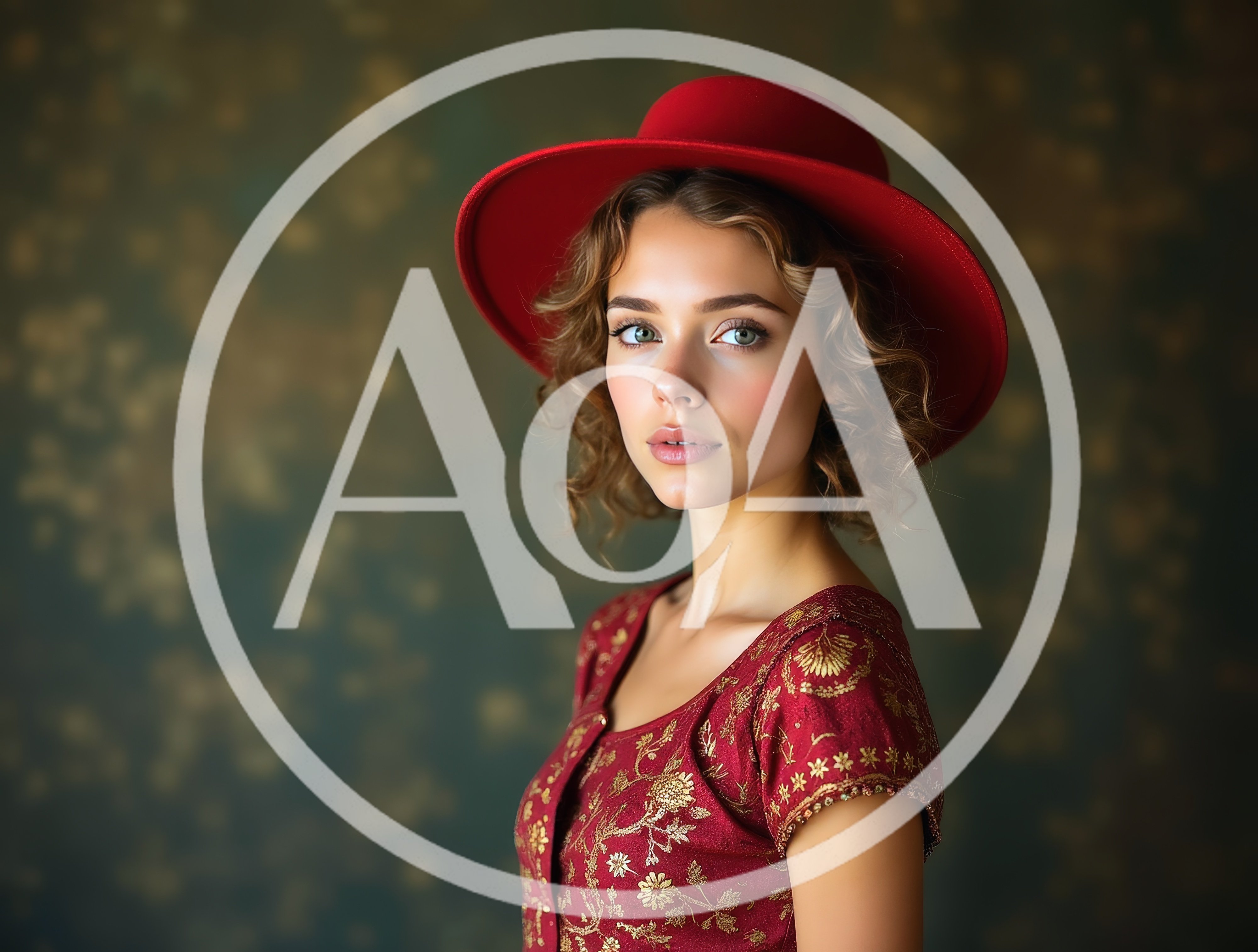 Portrait Of A Young Woman Wearing A Red Hat