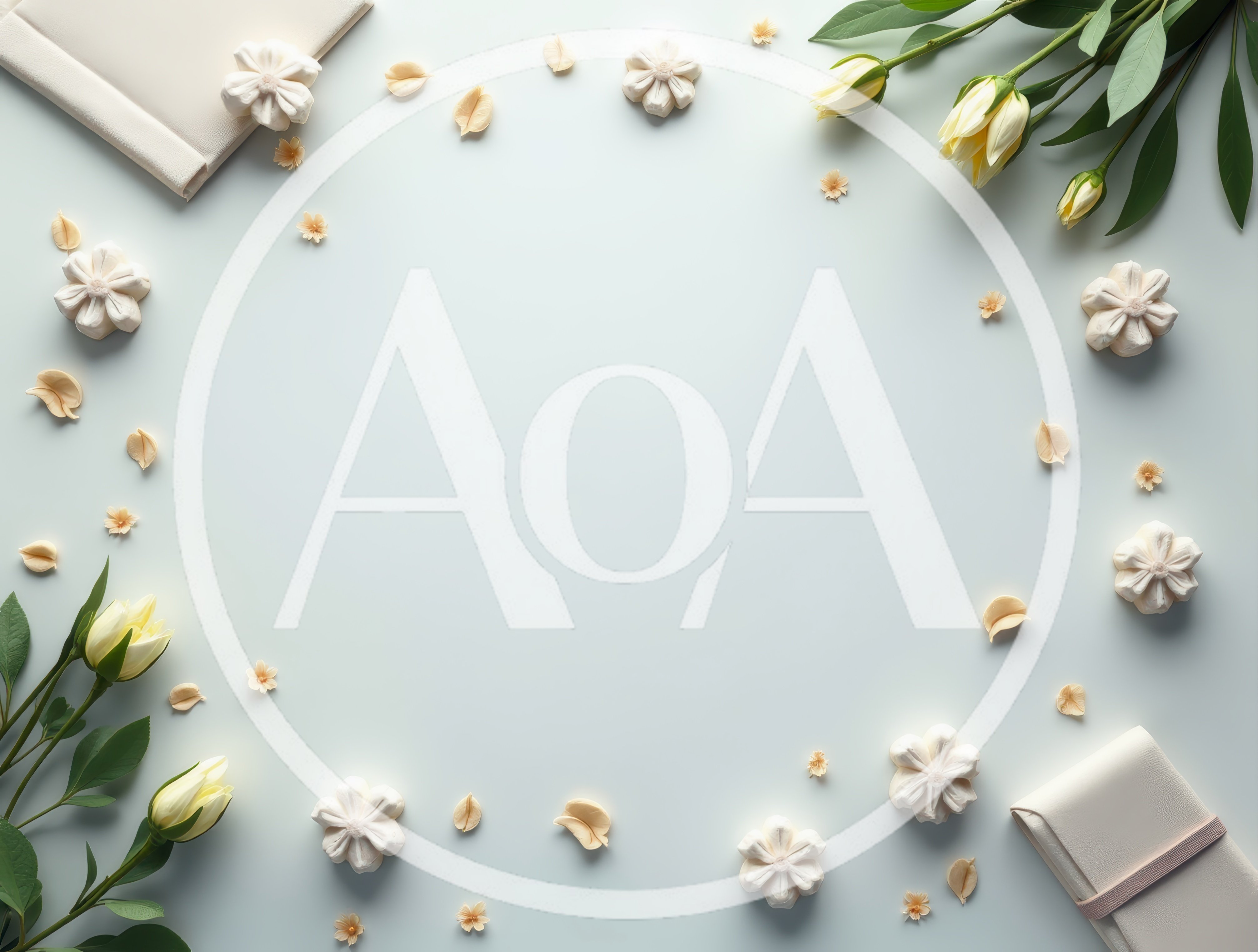 Flat Lay Composition With Flowers And Decorative Elements