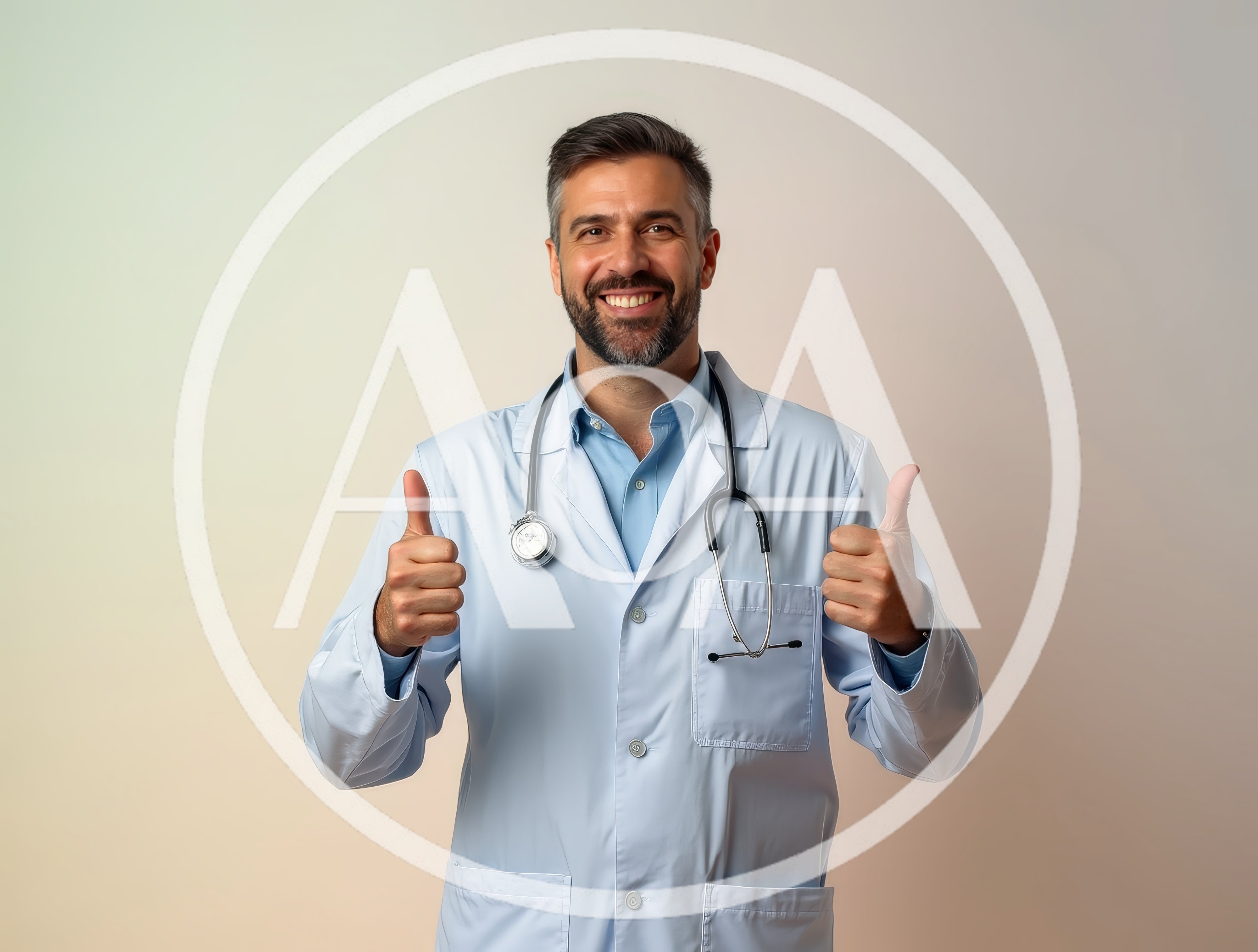 Smiling Male Doctor Giving Thumbs Up