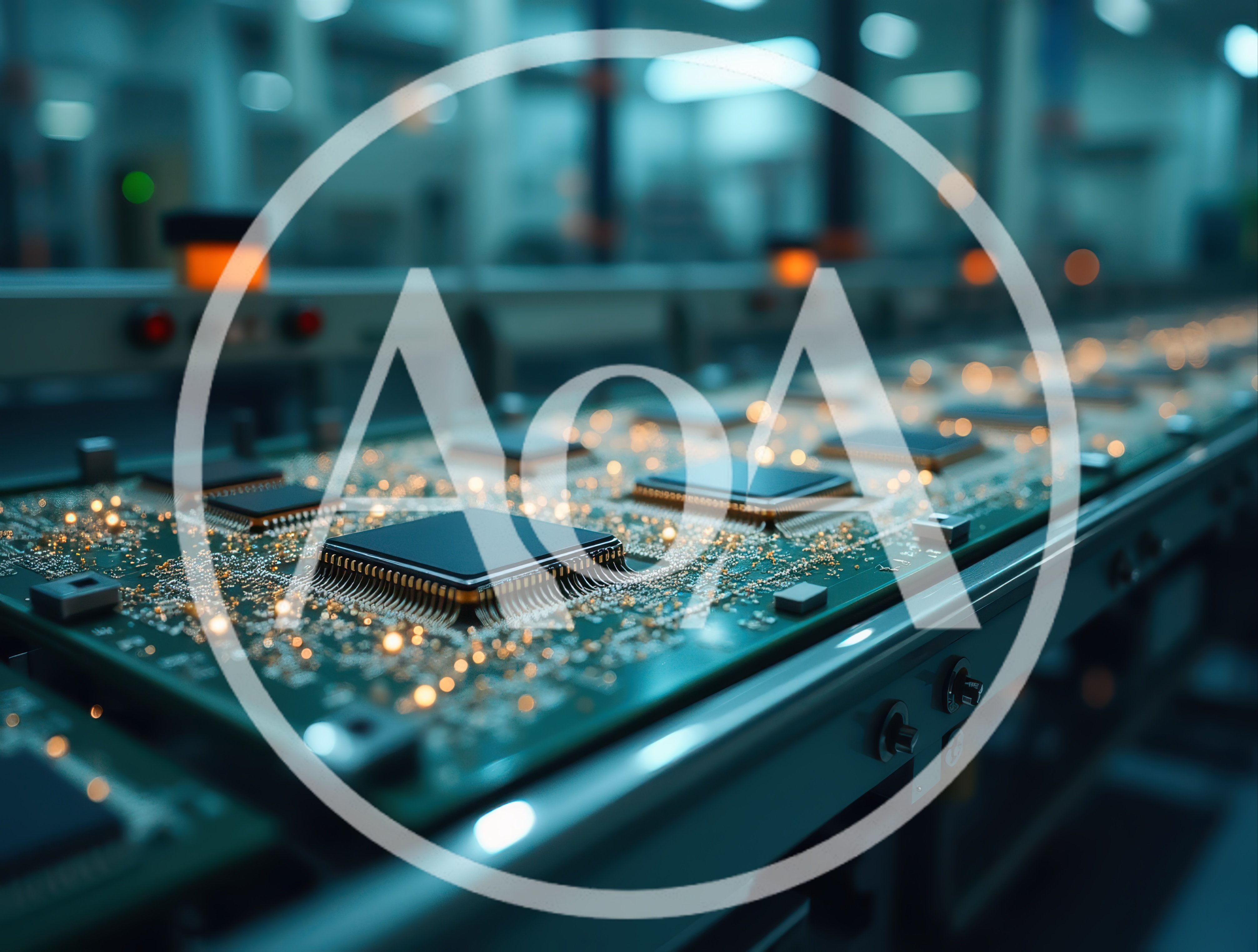 Automated Circuit Board Assembly Line in Electronics Factory