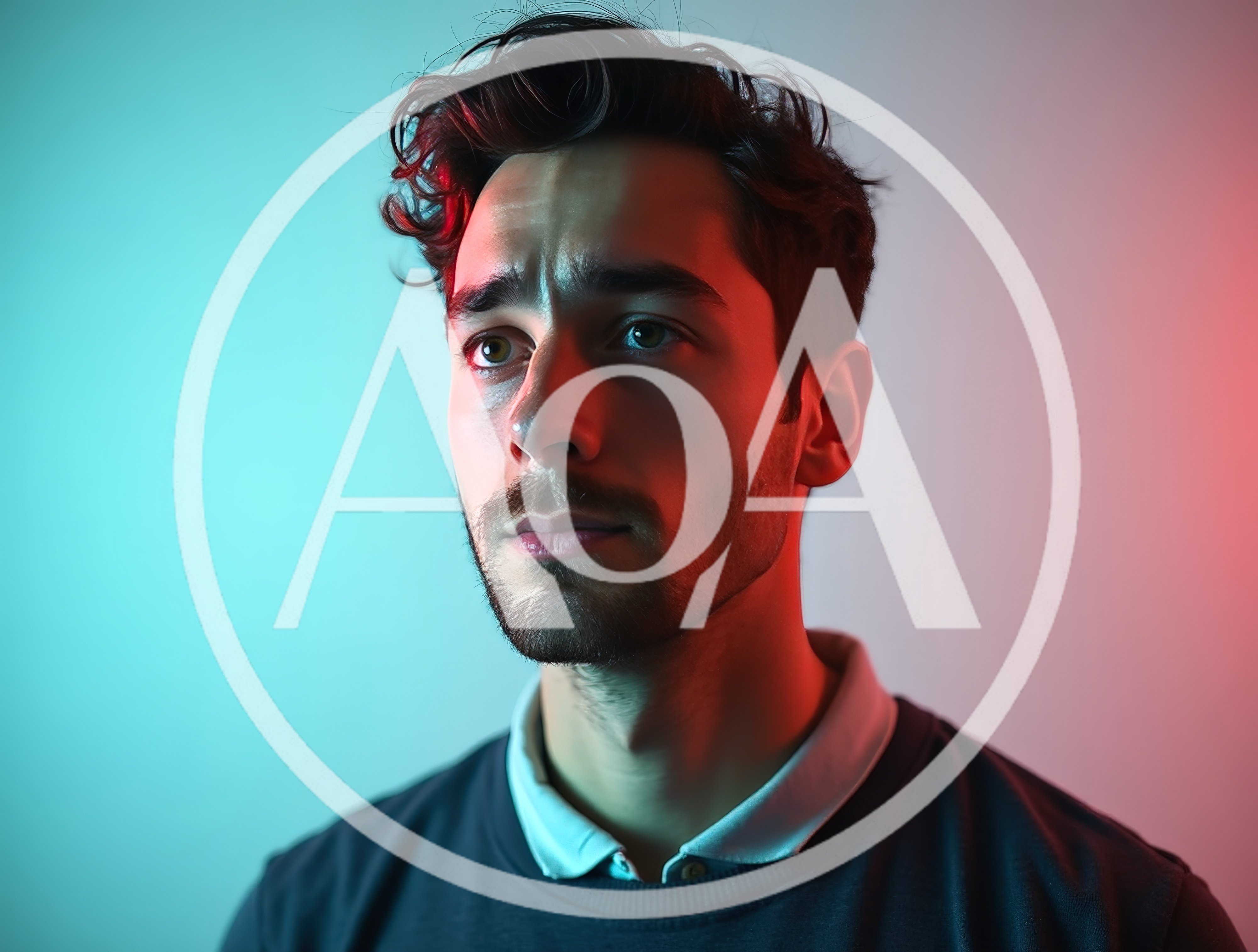 Portrait Of A Young Man With Dual Lighting