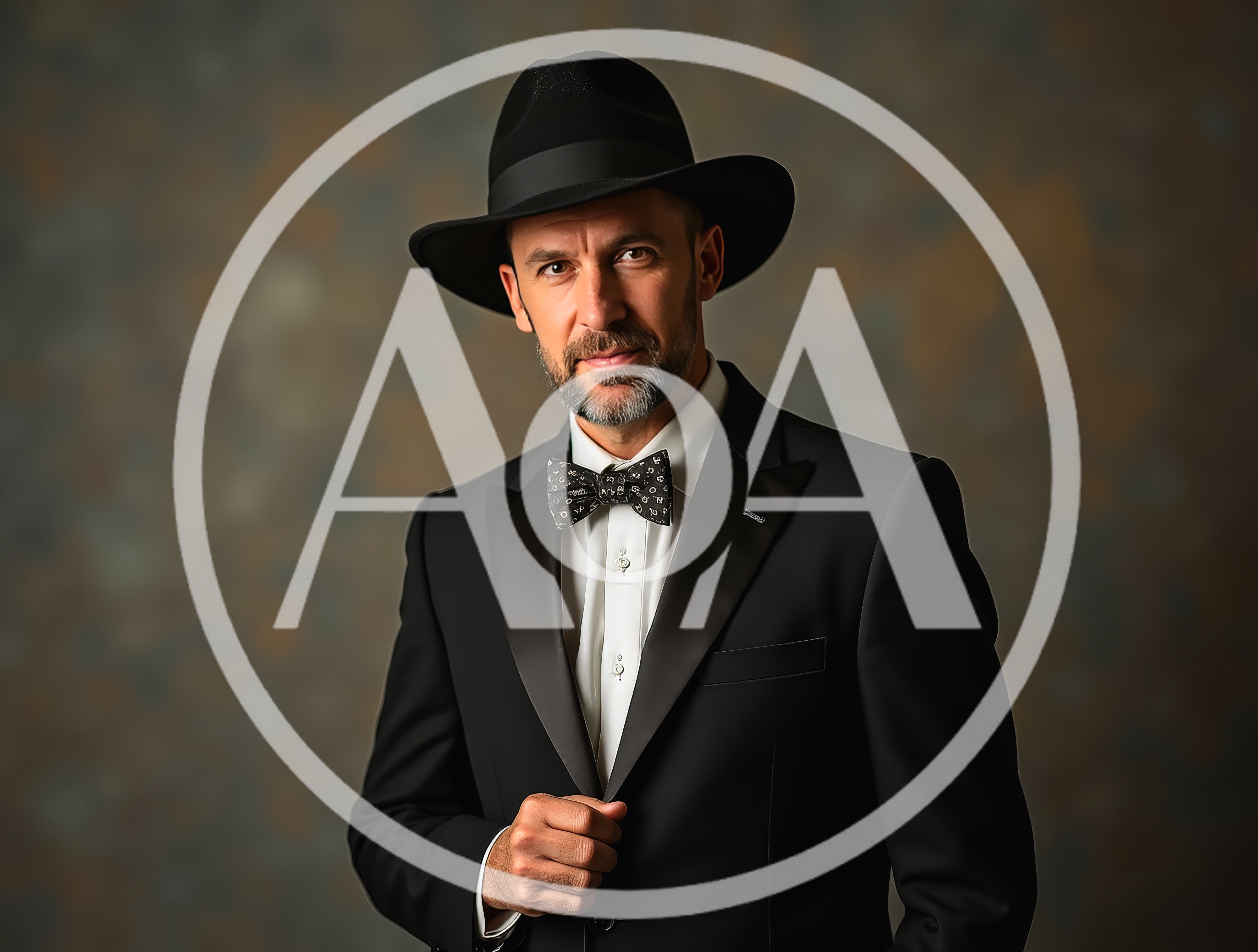 Sophisticated Man In Tuxedo And Fedora Hat