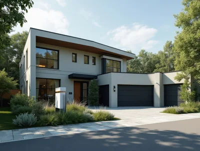 Modern Two Story Luxury House With Attached Garage