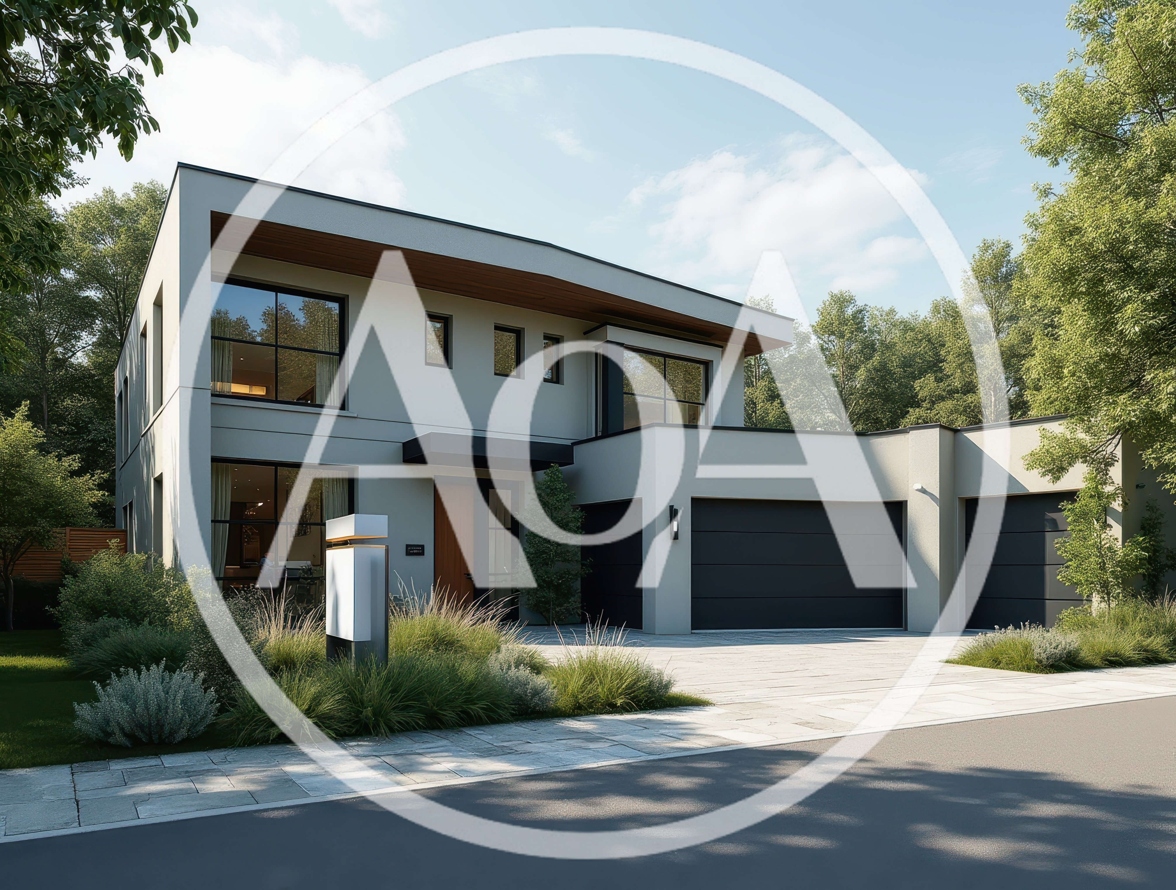 Modern Two Story Luxury House With Attached Garage