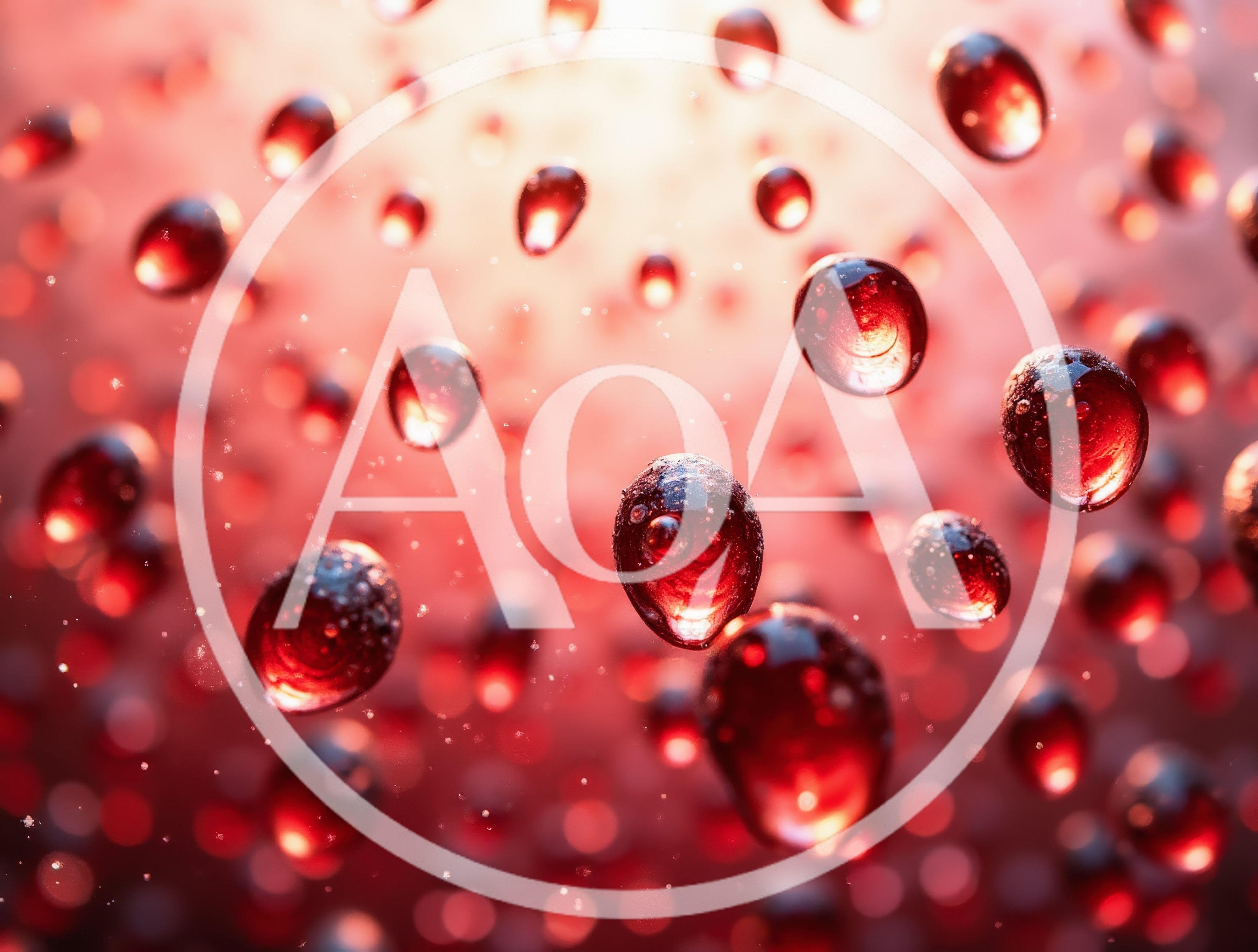 Floating Red Pomegranate Arils In Macro Motion
