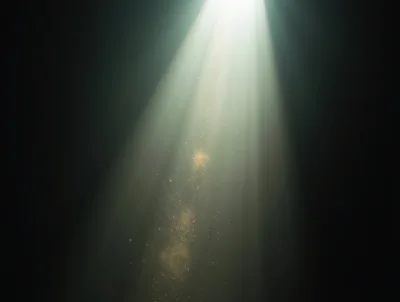 Dust Particles Floating In A Dramatic Light Beam