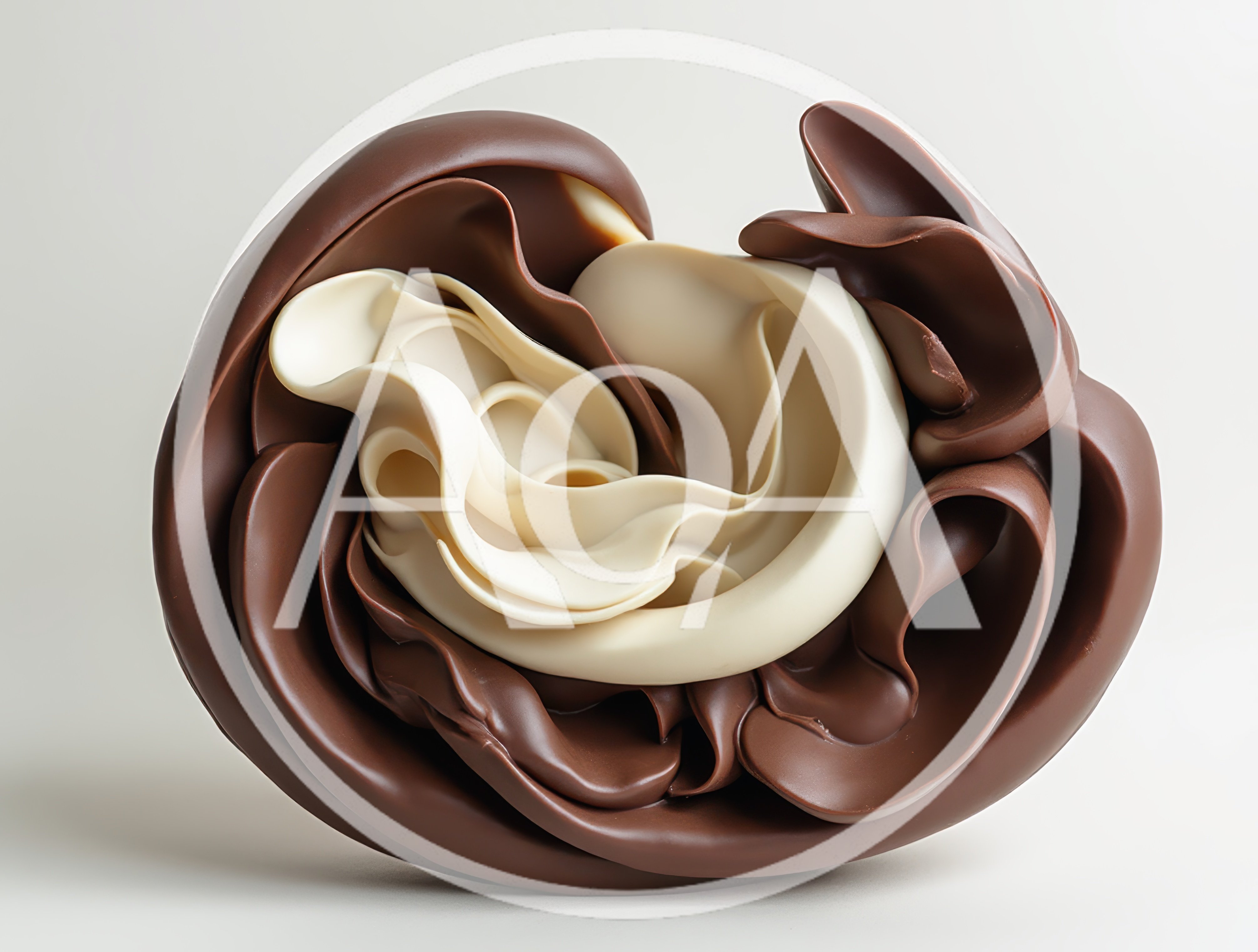 Abstract Swirls of Dark and White Chocolate