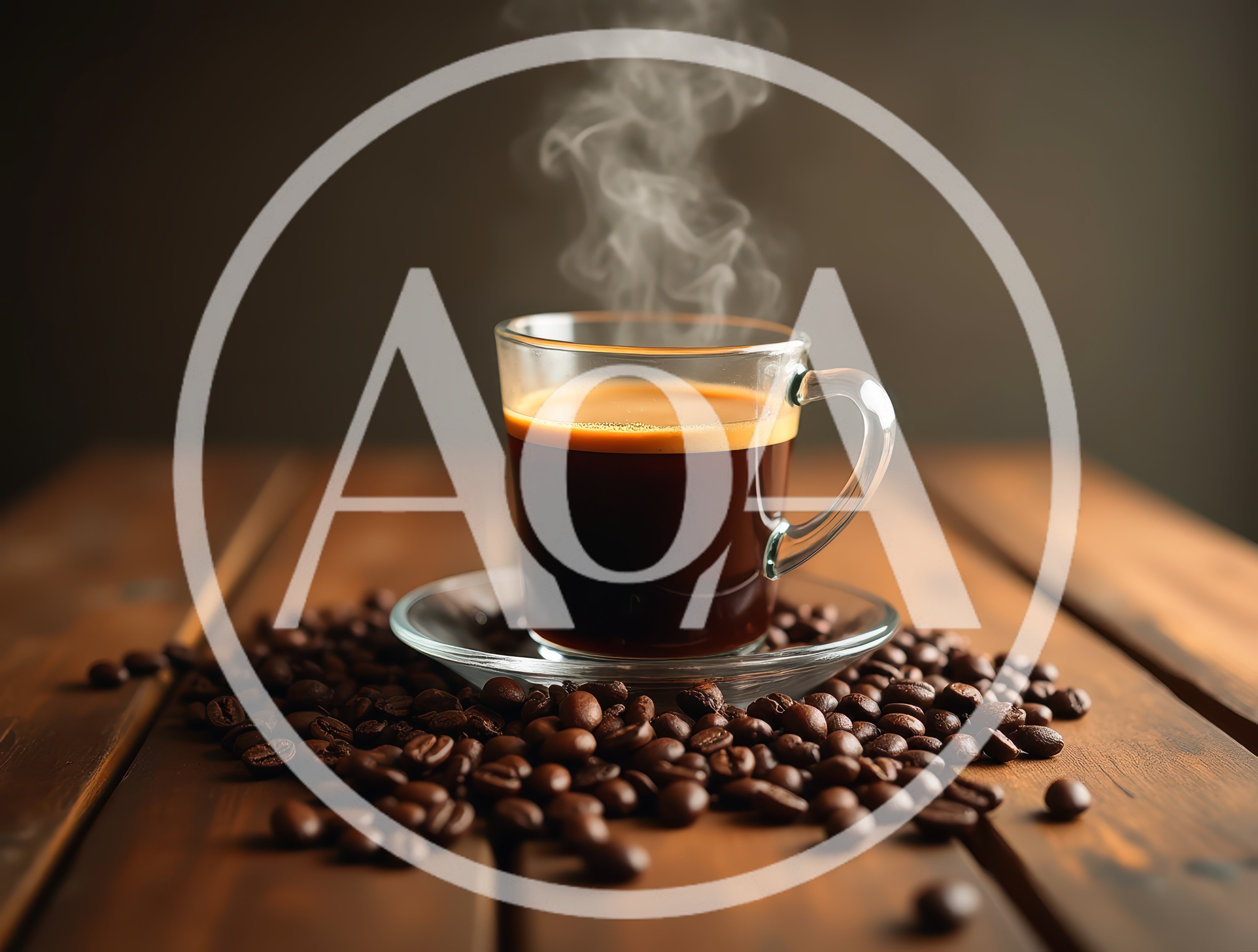 Steaming Cup Of Espresso On A Wooden Table