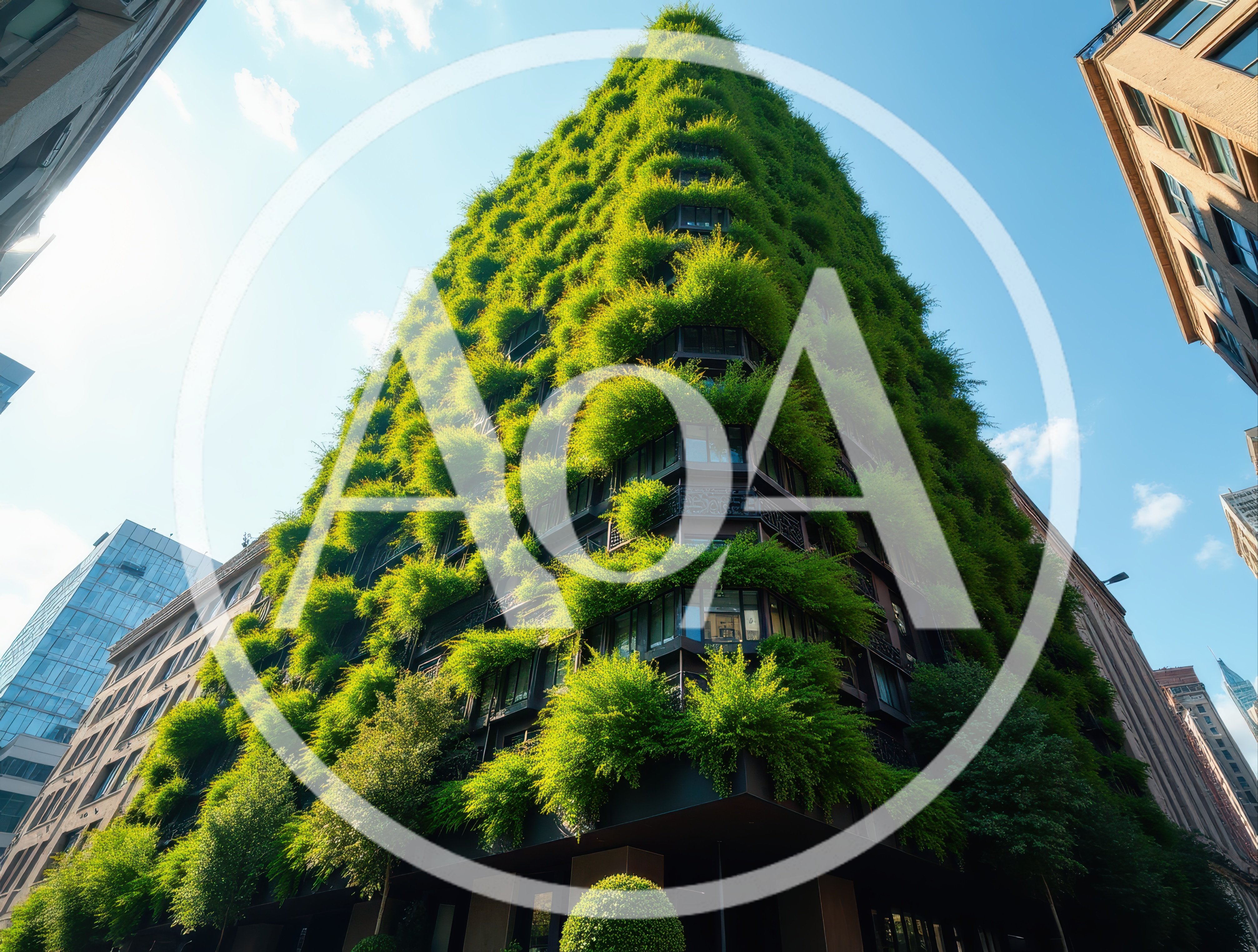 Modern Skyscraper Covered In Lush Green Vertical Gardens