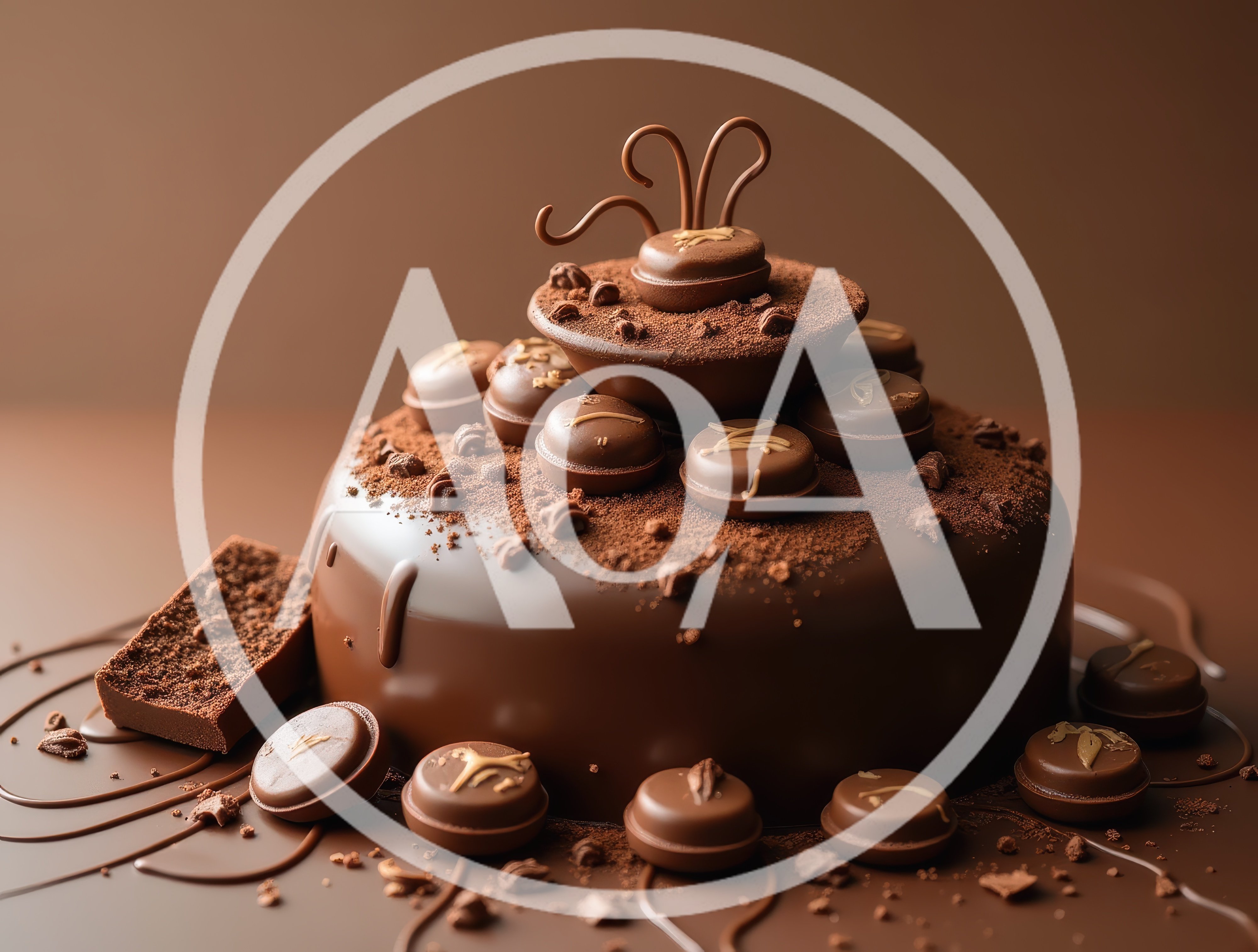 Decadent Chocolate Cake Topped With Gourmet Macarons