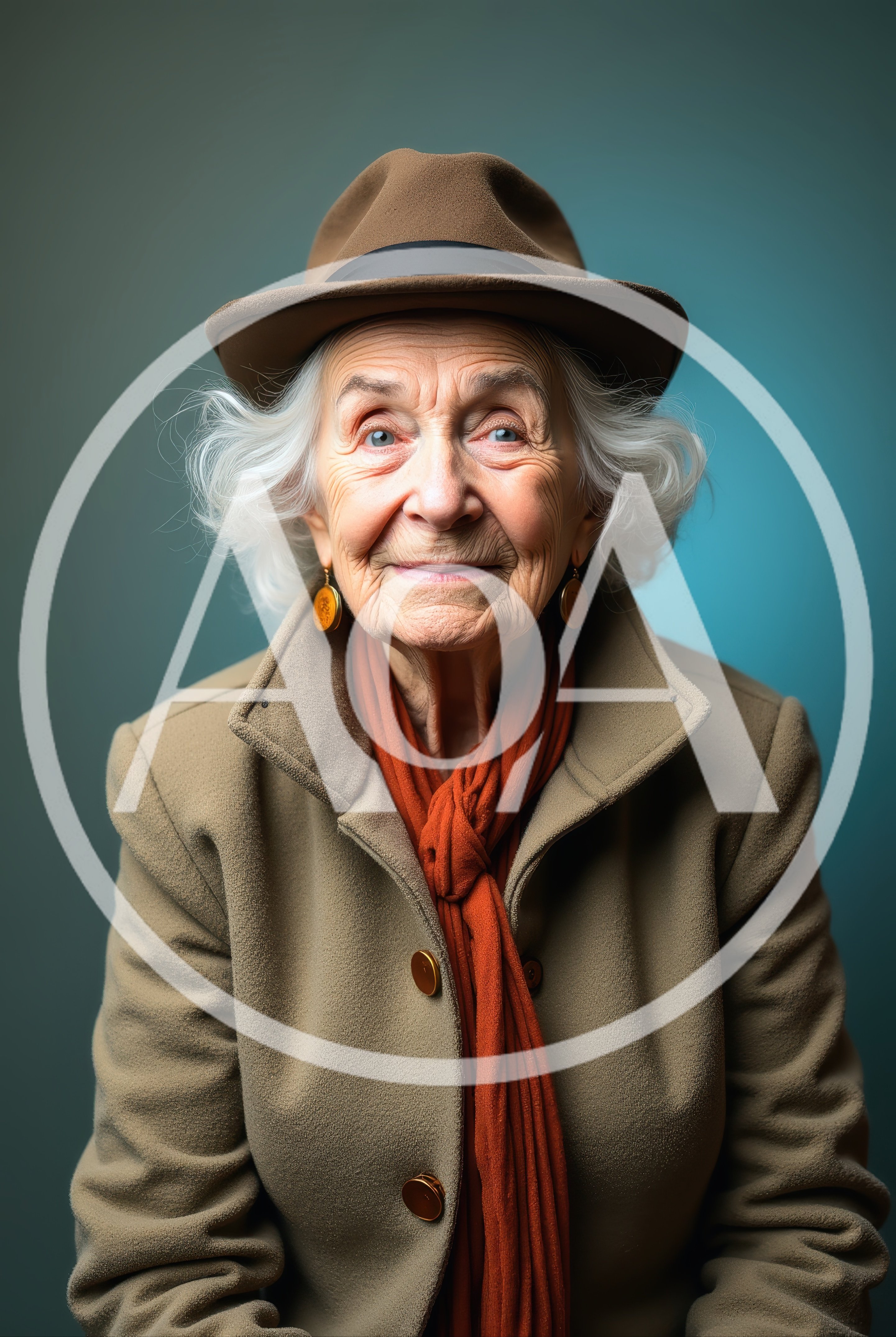 Portrait Of An Elderly Woman In A Fedora