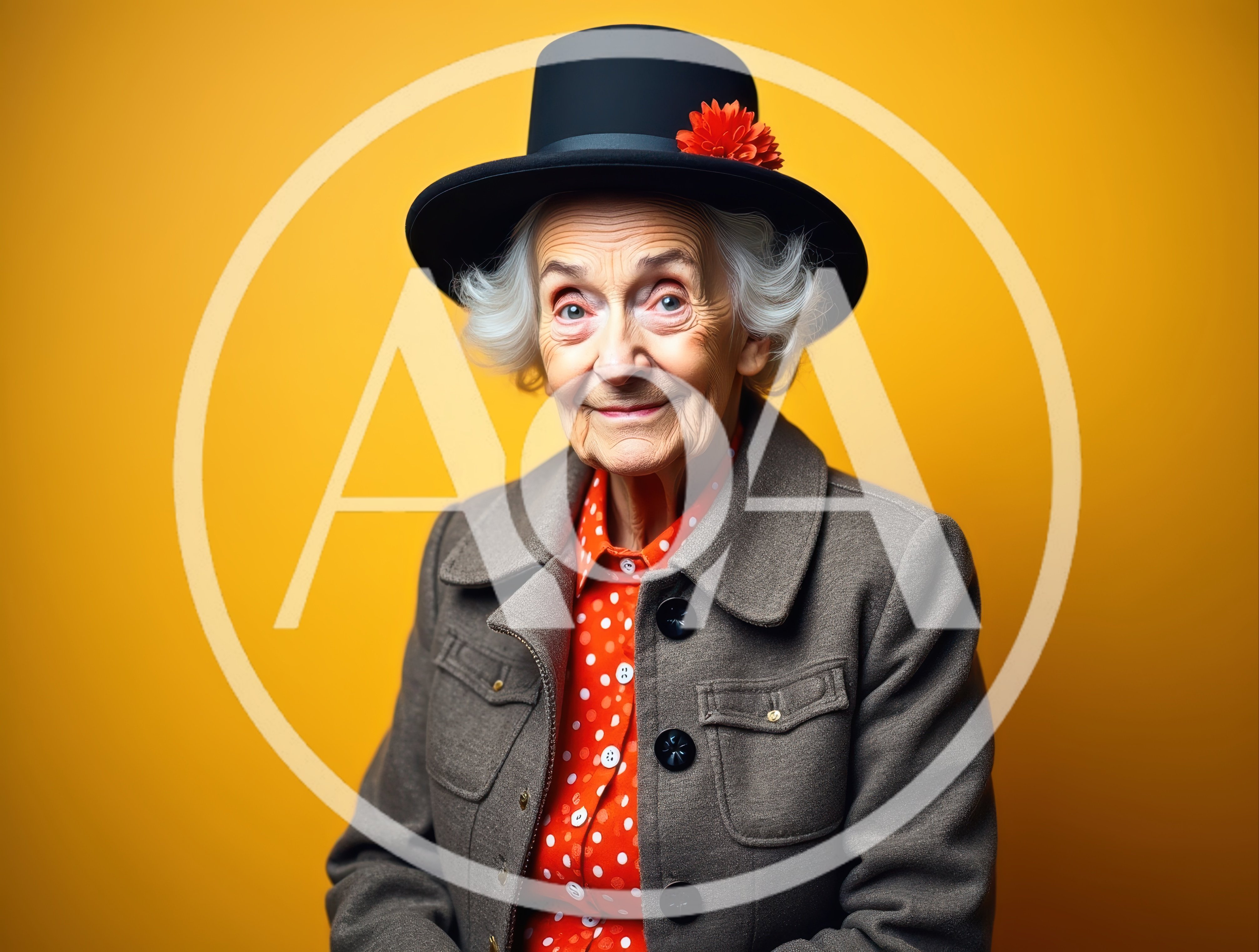 Portrait Of An Elderly Woman Wearing A Hat