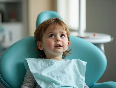 Toddler Sitting In A Dental Chair
