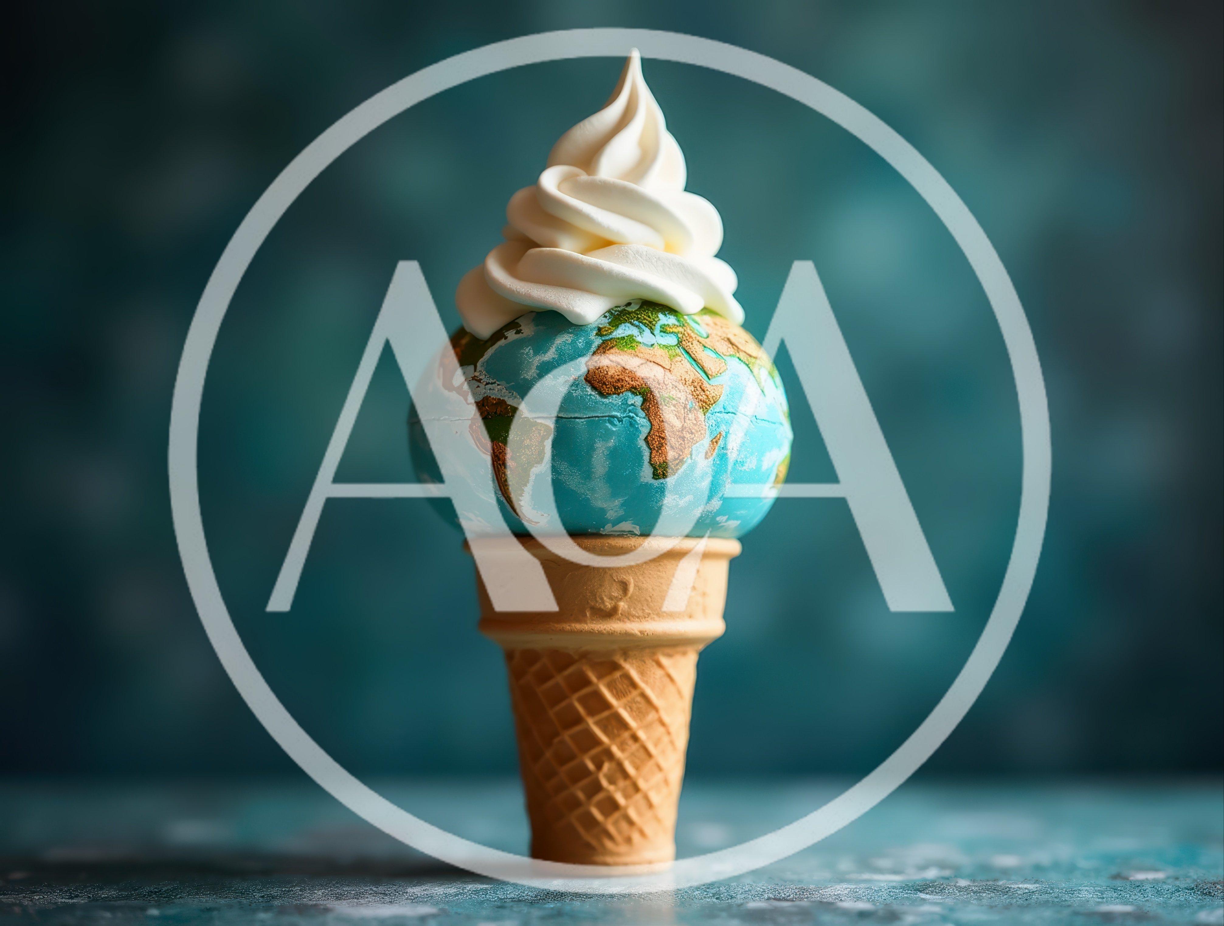 Earth Globe Ice Cream Cone Conceptual Art