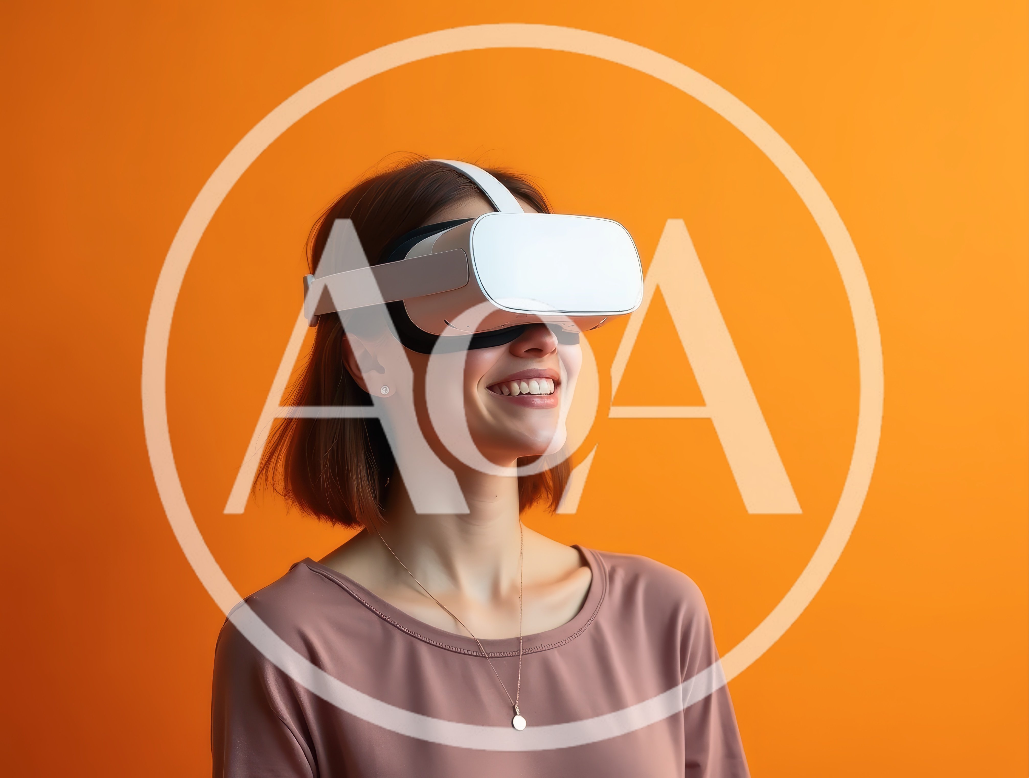 Young Woman Wearing Virtual Reality Headset