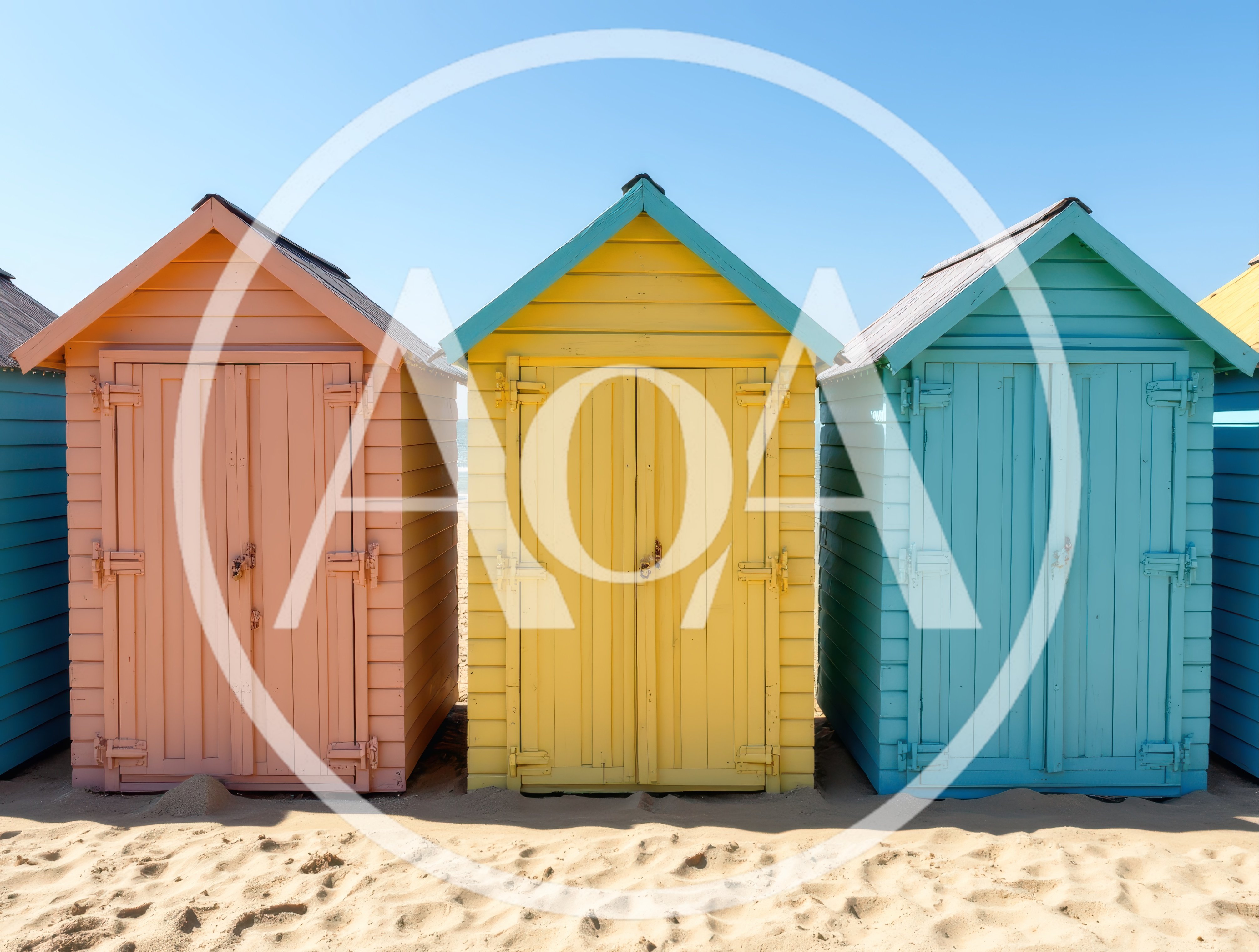 Colorful Beach Huts On Brighton Beach