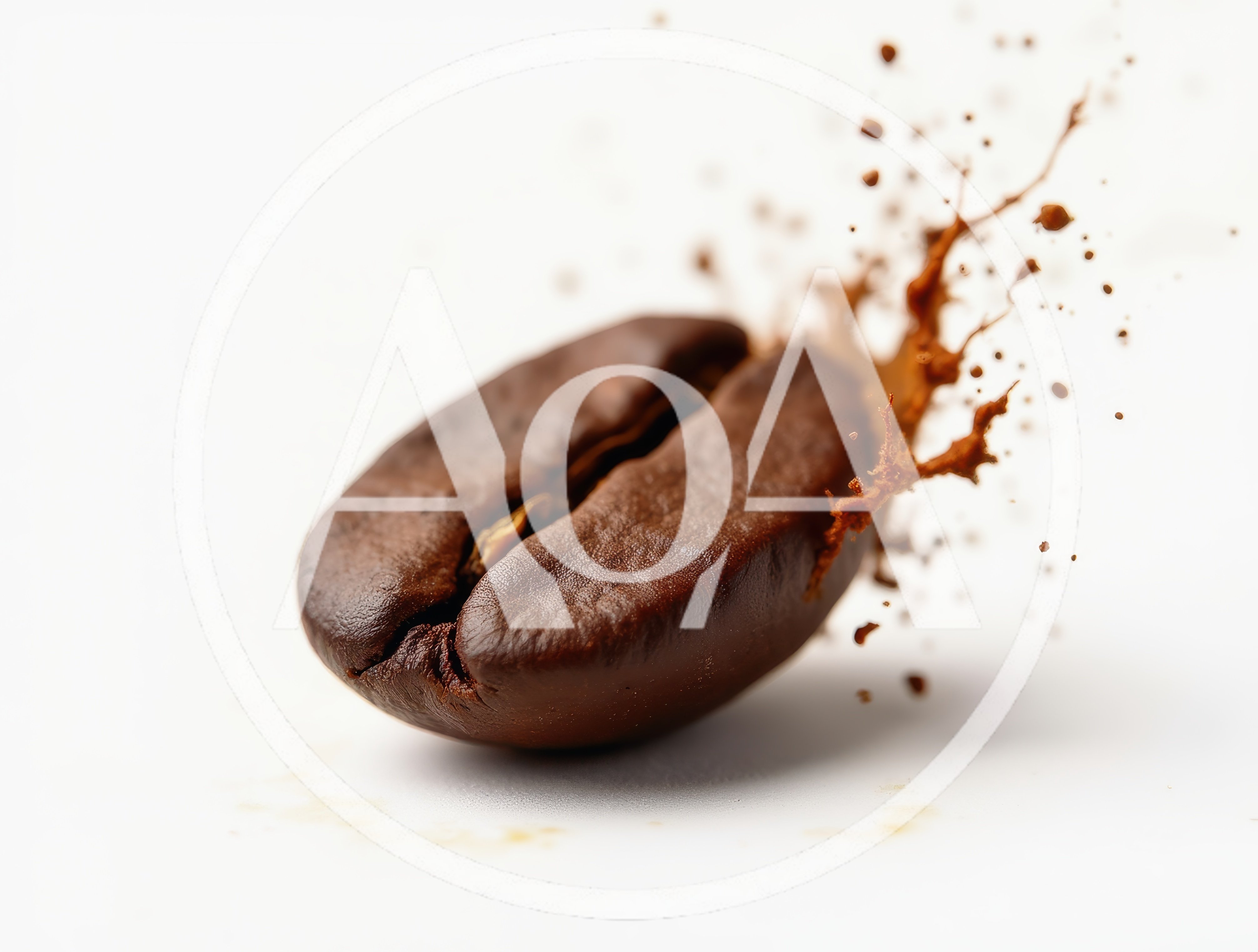 Single Roasted Coffee Bean With Dynamic Liquid Splash
