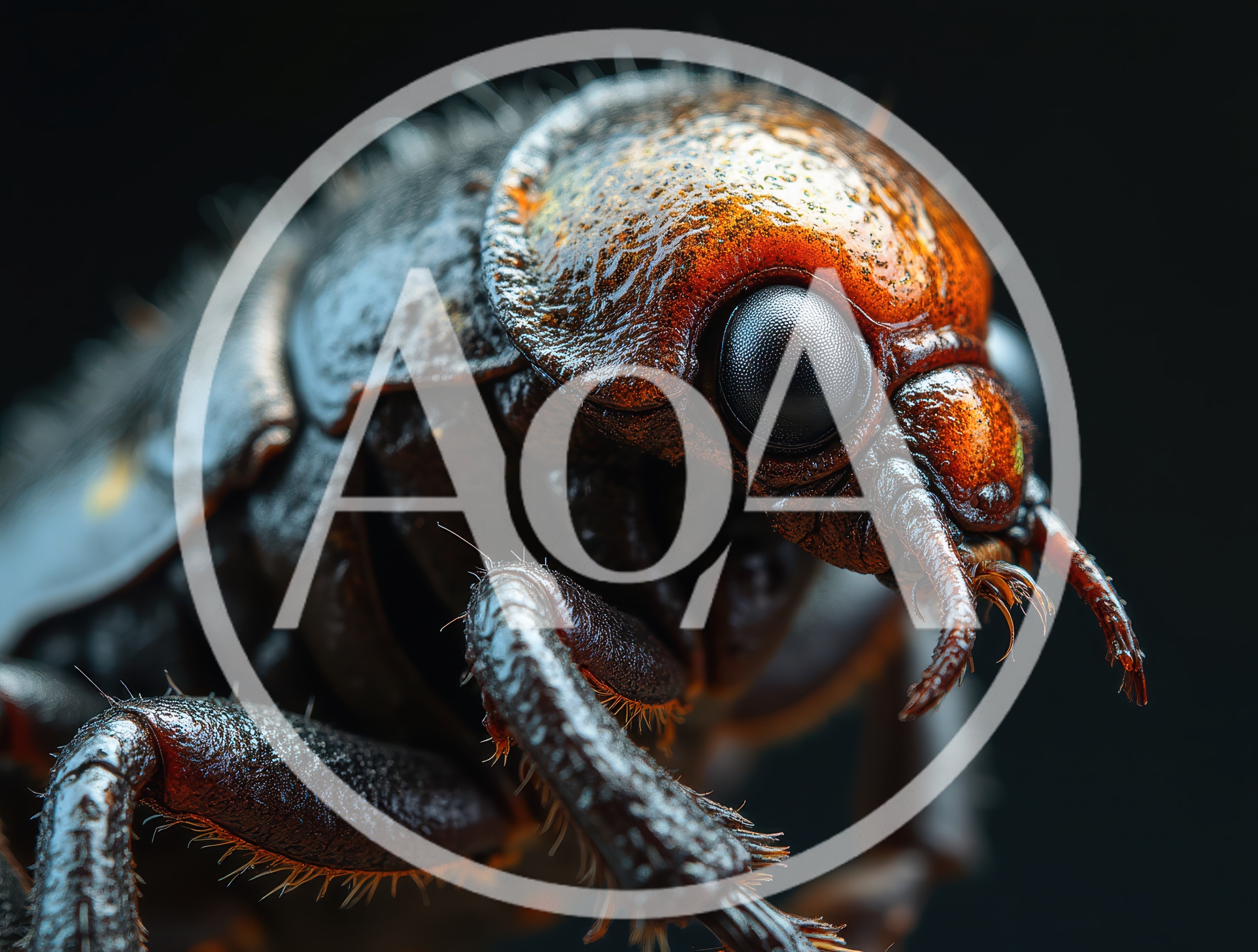 Extreme Macro Close Up Of A Beetle Head