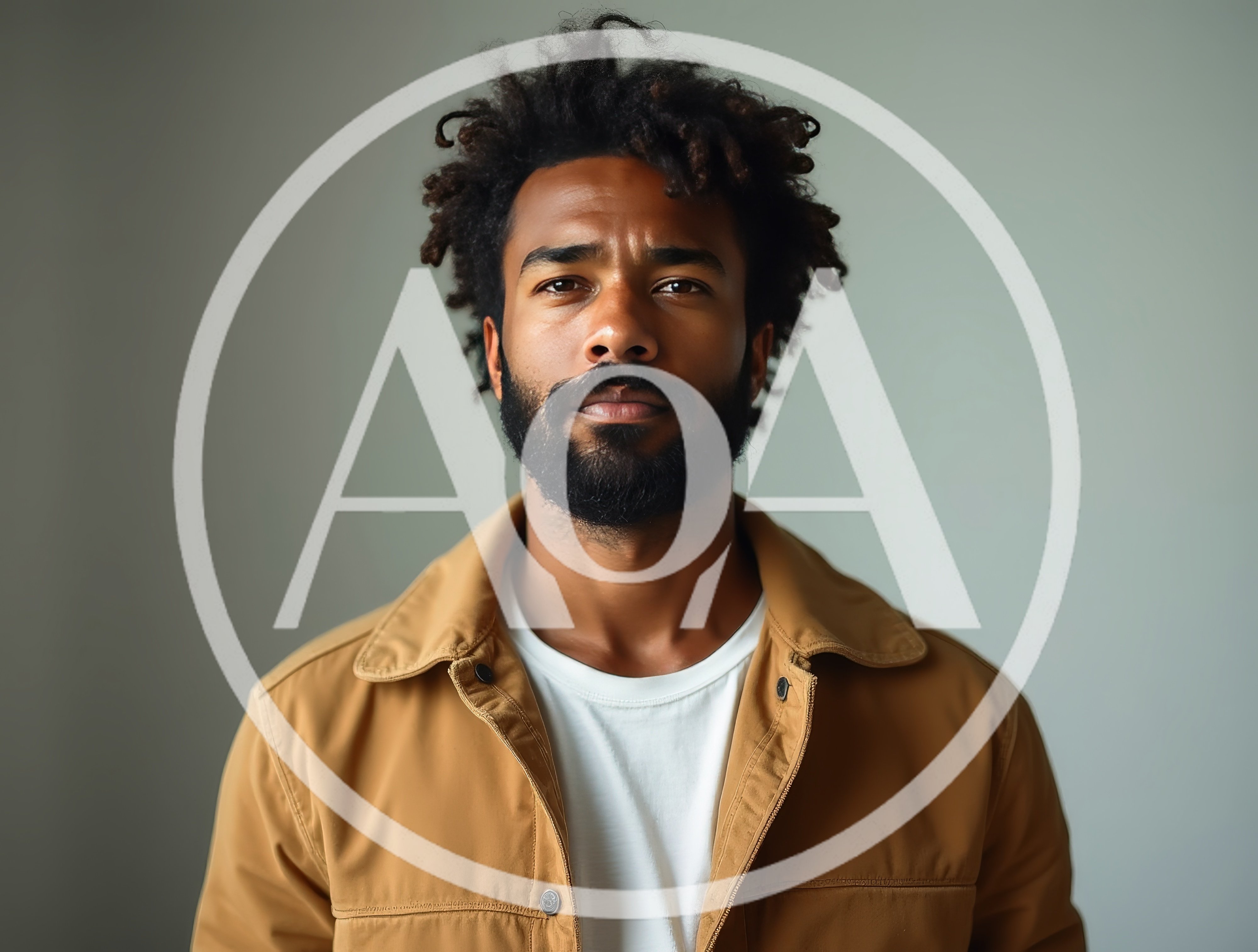 Portrait Of A Young Black Man With Curly Hair