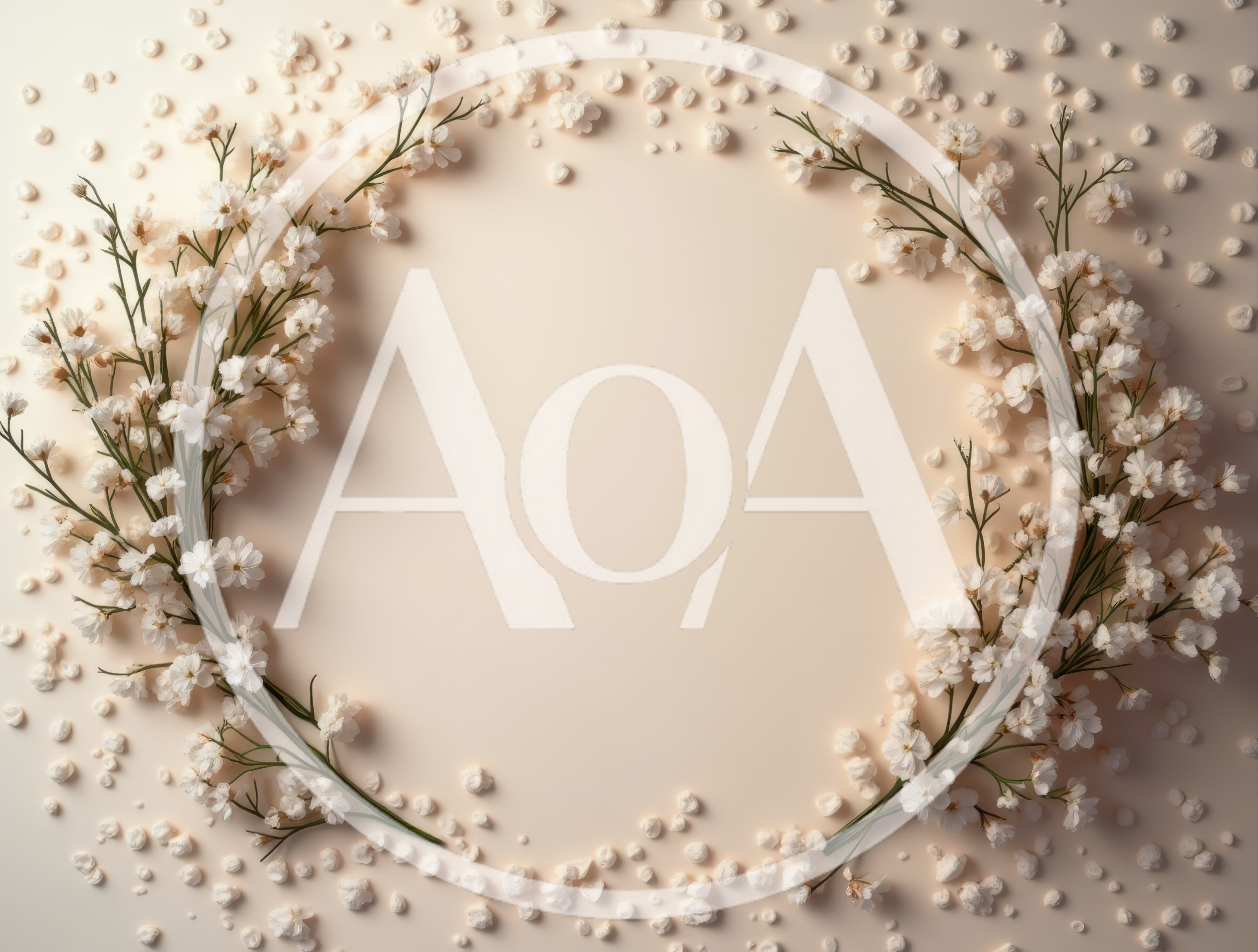 Delicate White Baby Breath Flower Wreath Frame