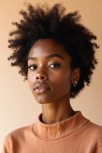 Portrait Of A Young Black Woman With Natural Hair
