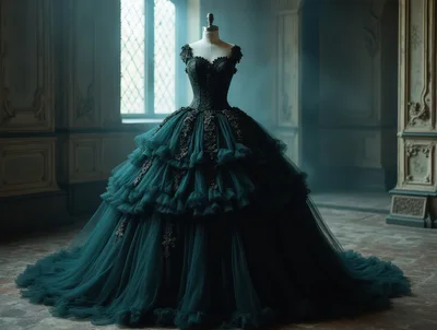 Gothic Victorian Style Ball Gown On Mannequin
