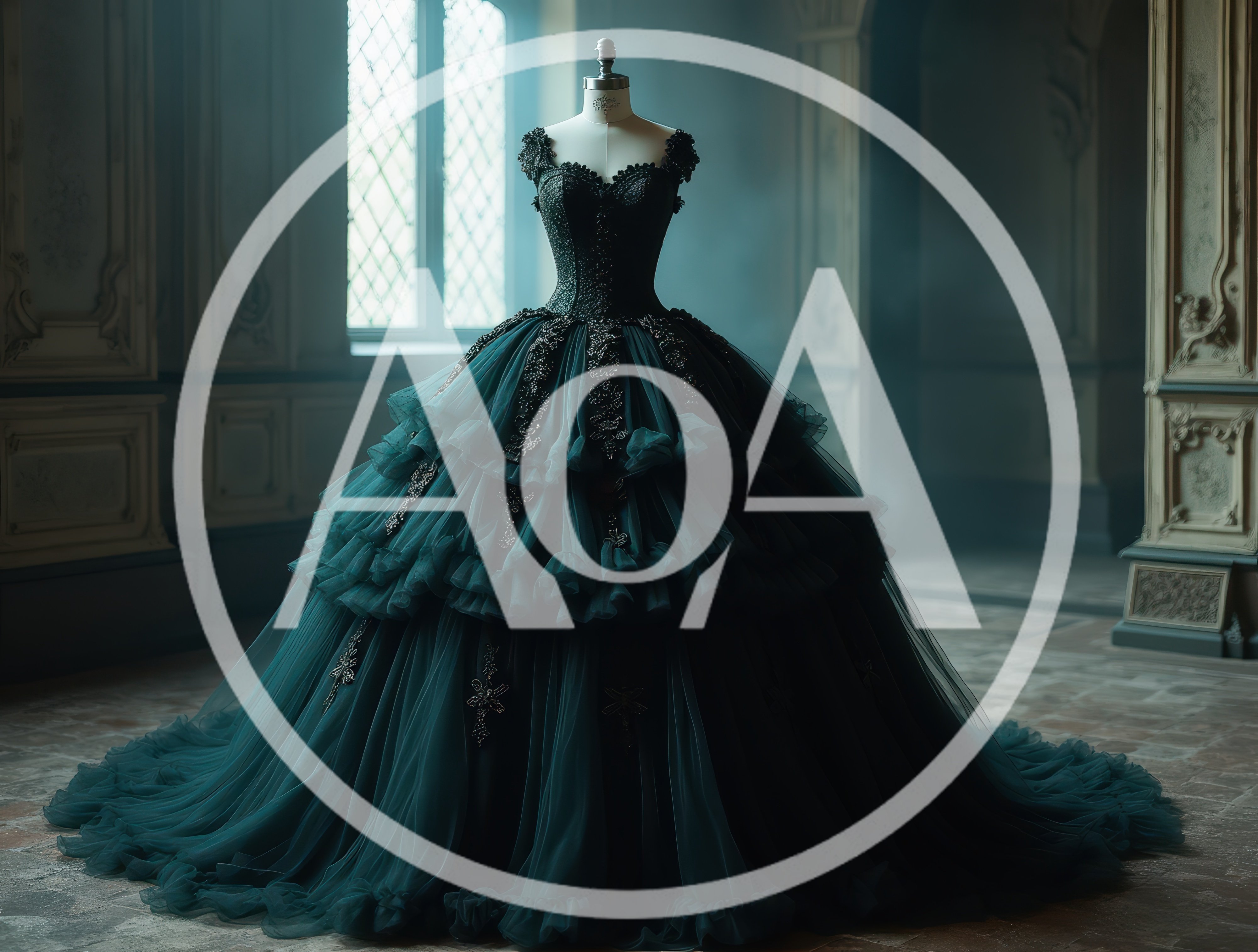Gothic Victorian Style Ball Gown On Mannequin