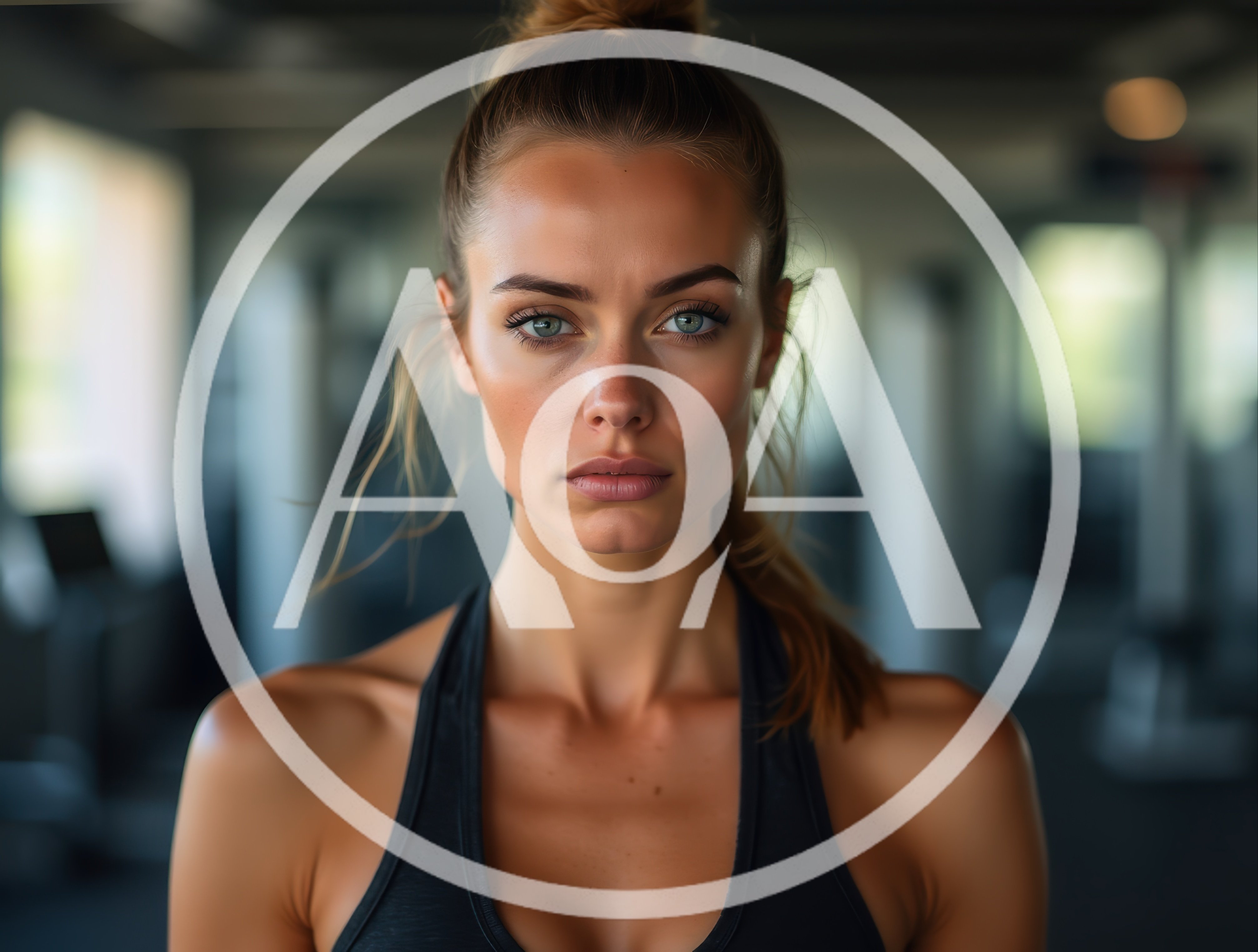 Portrait Of A Focused Woman In A Gym