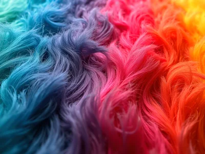 Vibrant Rainbow Colored Faux Fur Texture Background