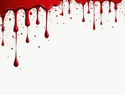Red Liquid Dripping Down On White Background