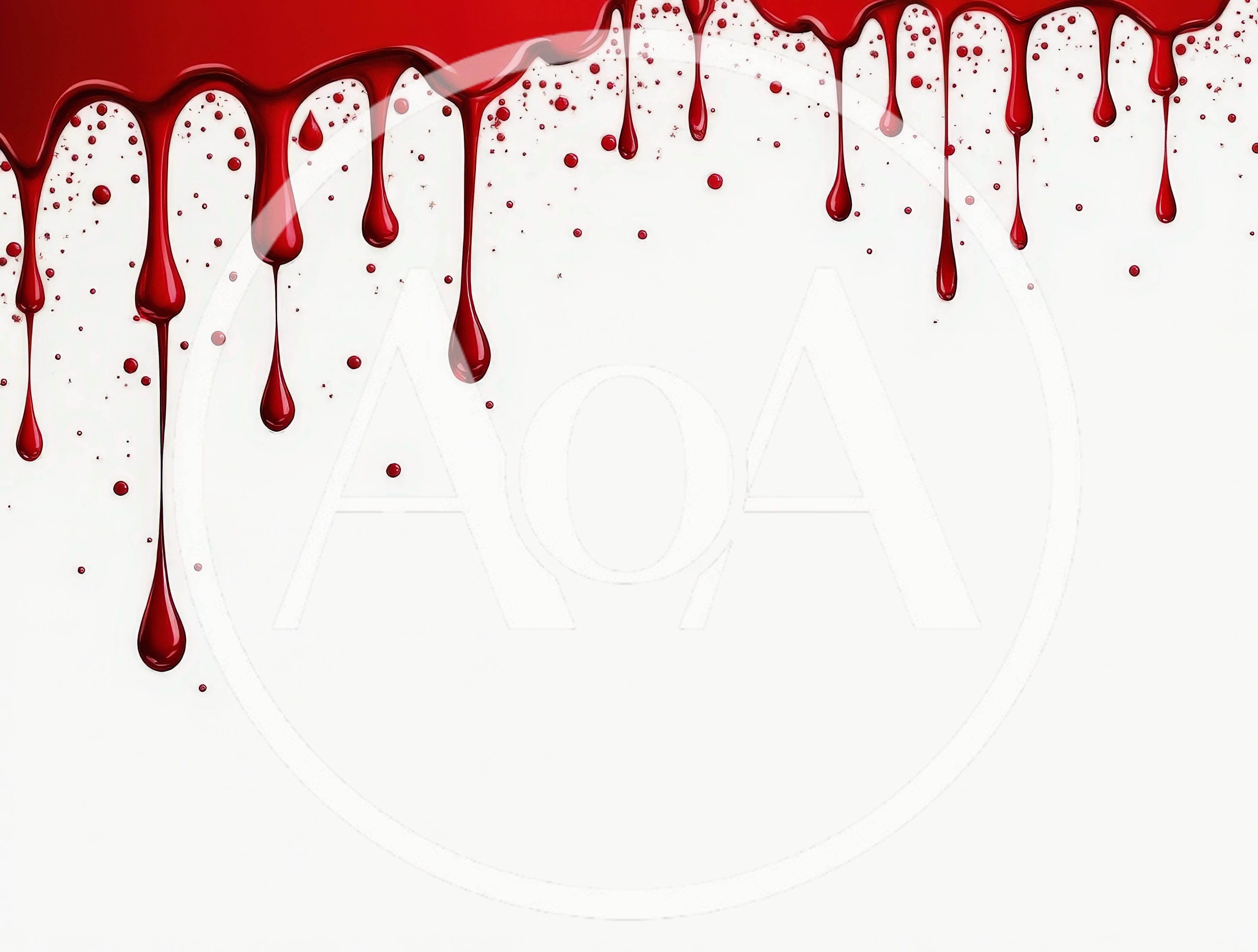 Red Liquid Dripping Down On White Background