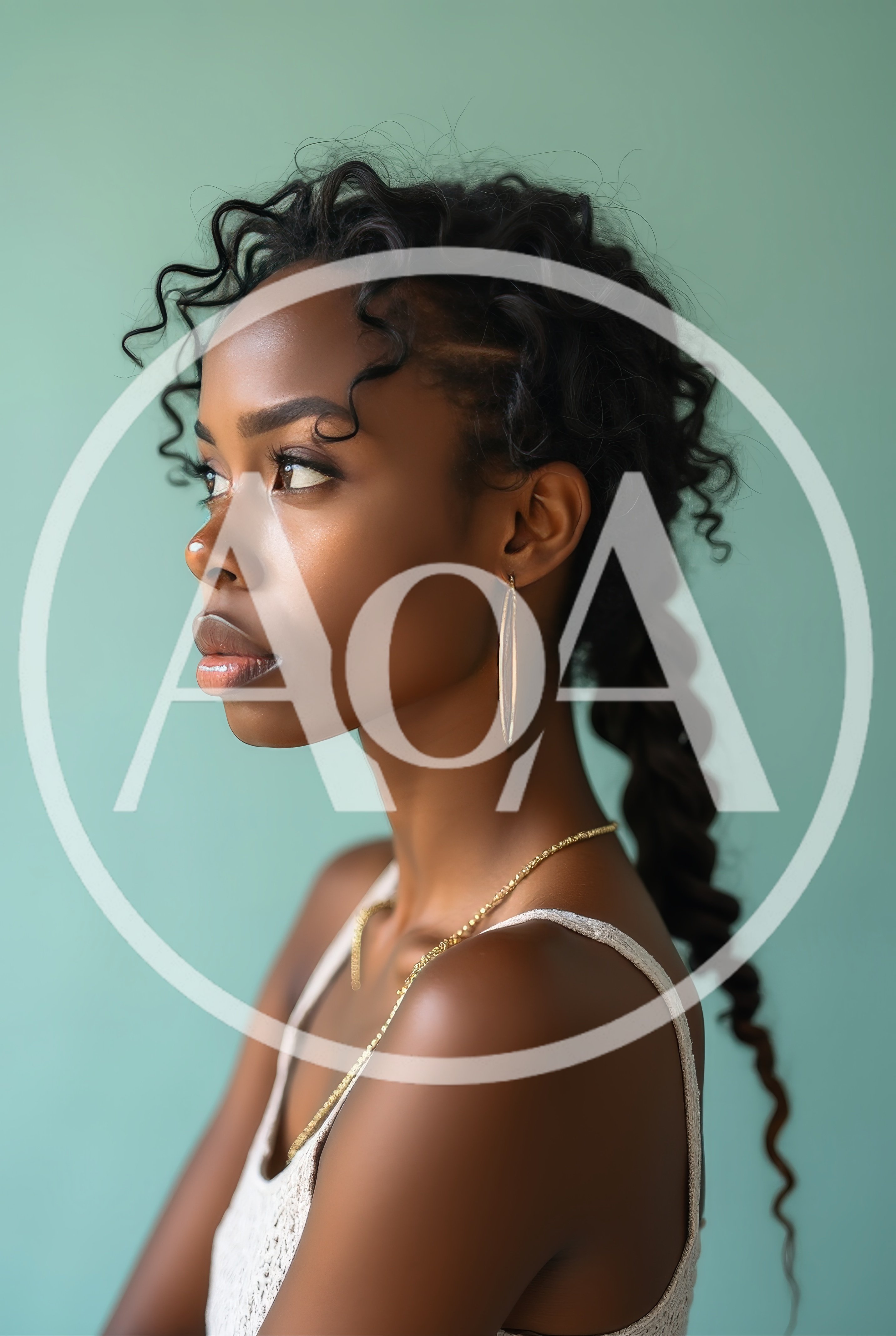 Portrait Of A Young Black Woman With Braided Hair