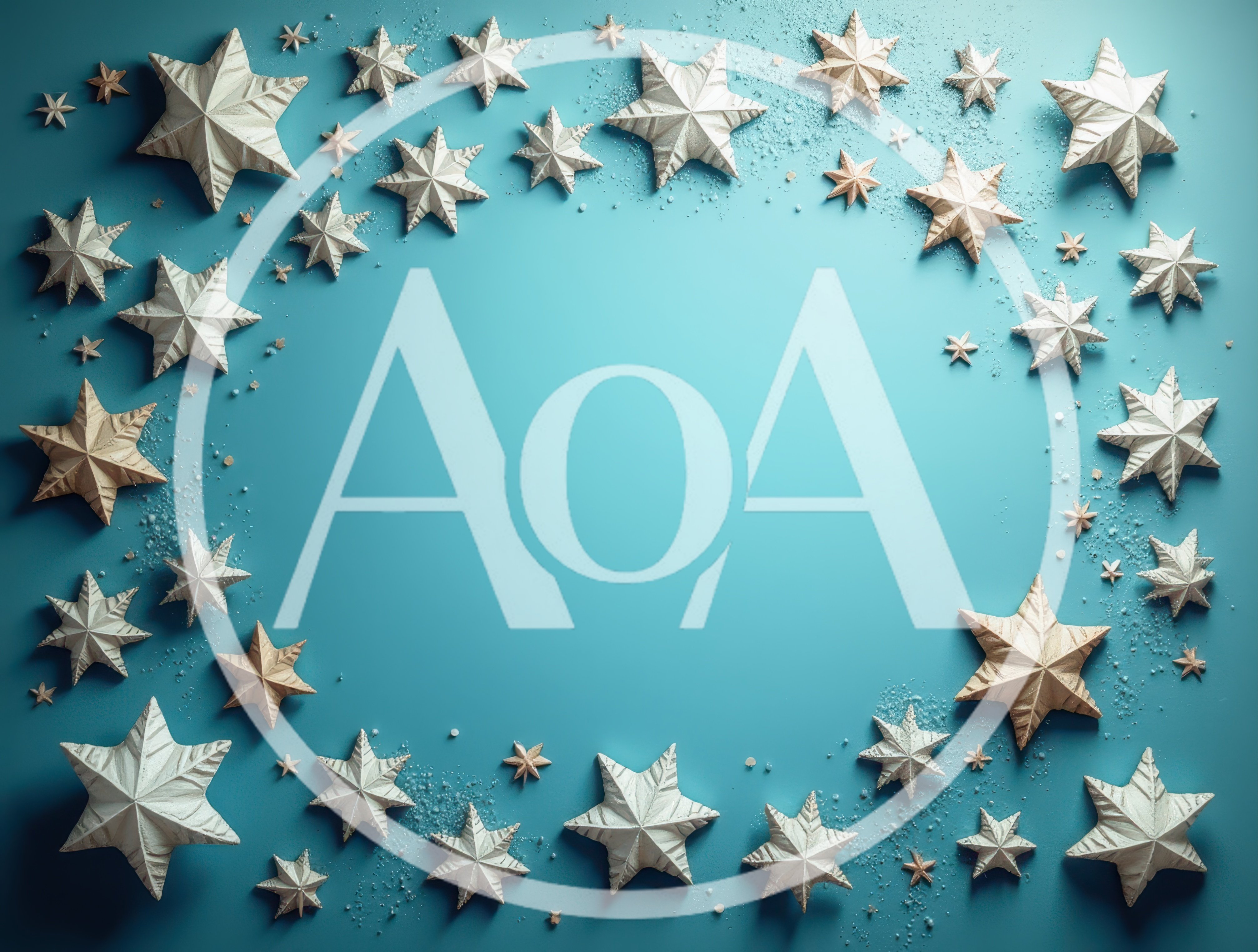 Festive Star Border Frame on Blue Background