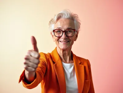 Senior Woman Giving A Thumbs Up Gesture
