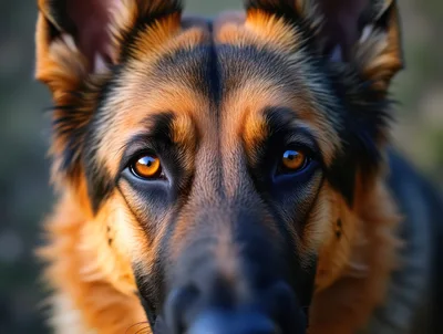 Close Up Portrait Of A German Shepherd Dog