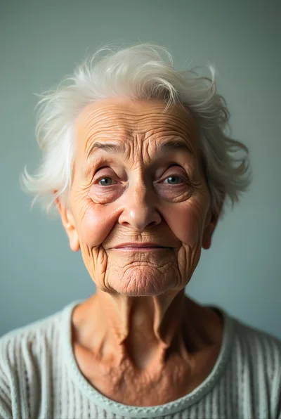 Portrait Of An Elderly Woman With White Hair