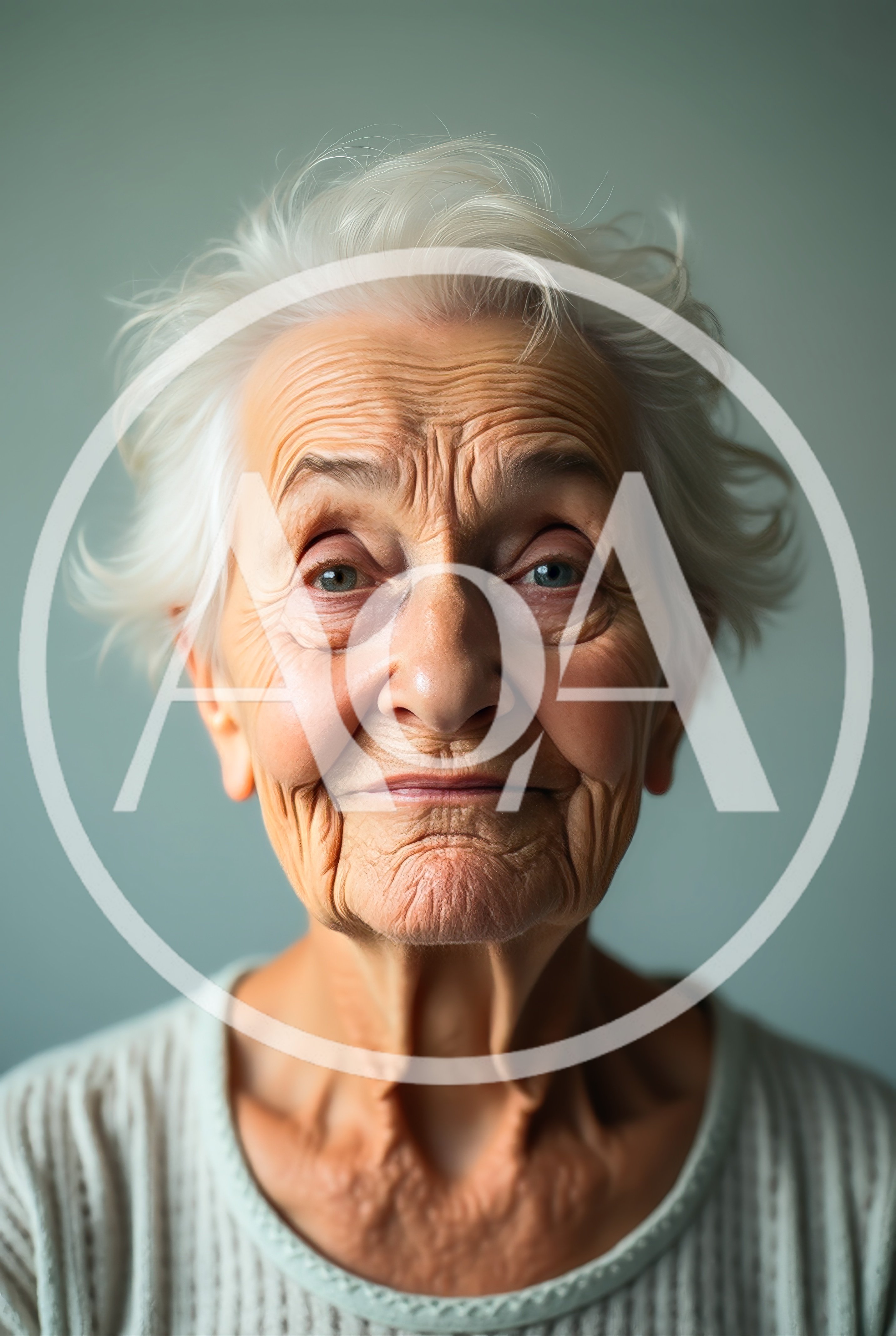 Portrait Of An Elderly Woman With White Hair