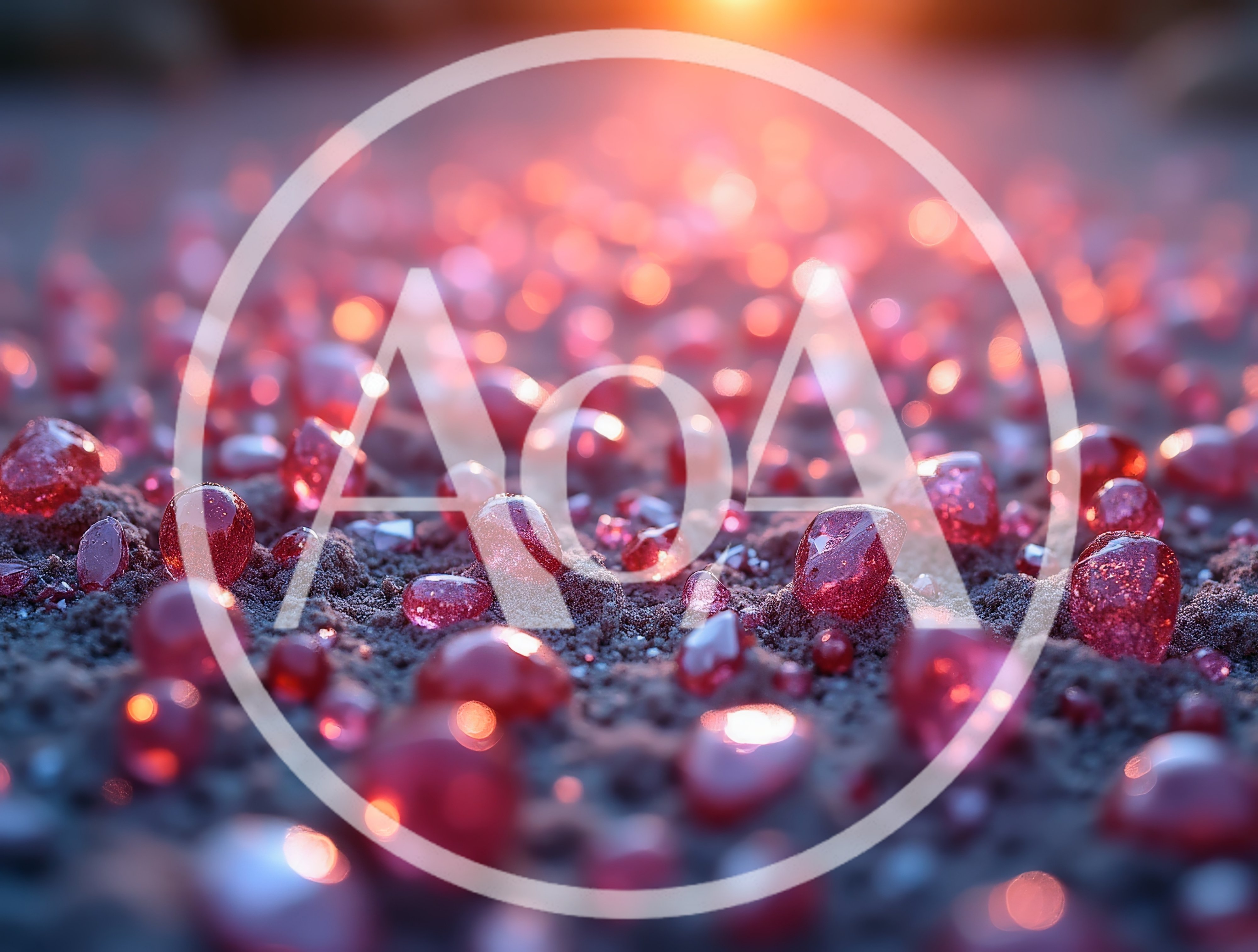 Macro View Of Red Pomegranate Seeds On Dark Soil