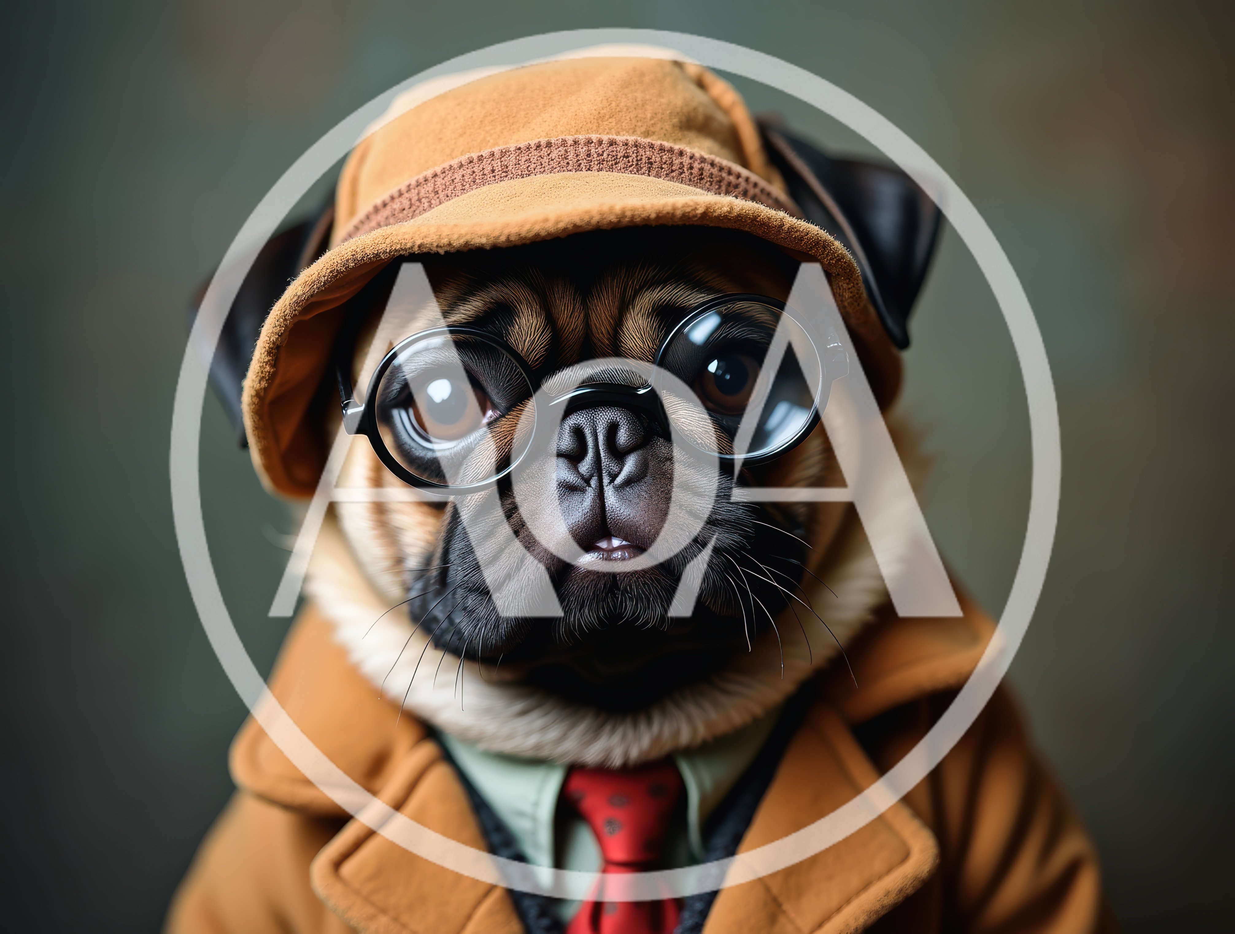 Pug Dressed As A Detective In A Trench Coat
