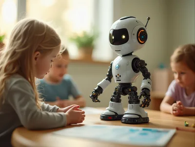 Children Interacting With A Small Educational Robot