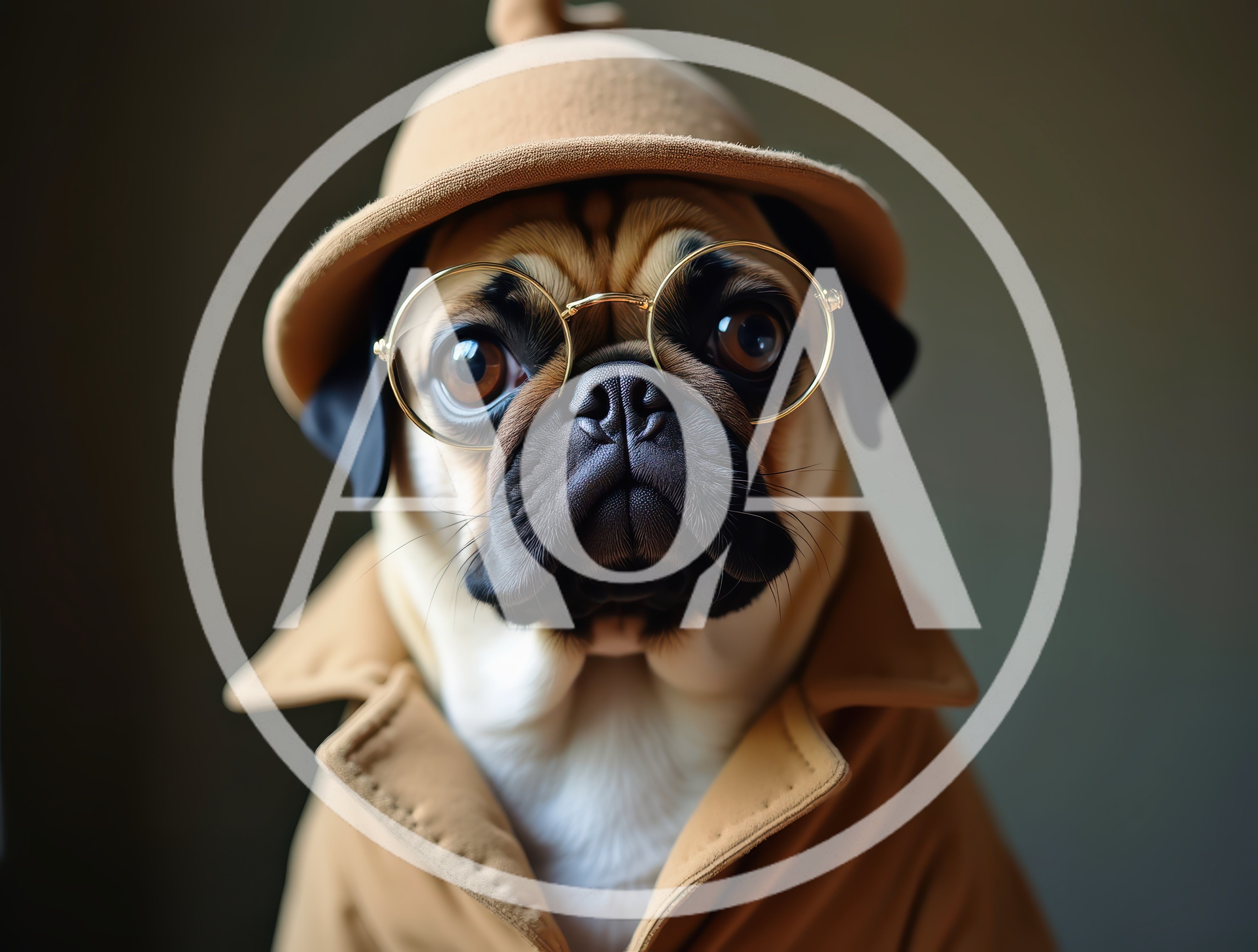 Pug Dressed As A Detective In A Trench Coat