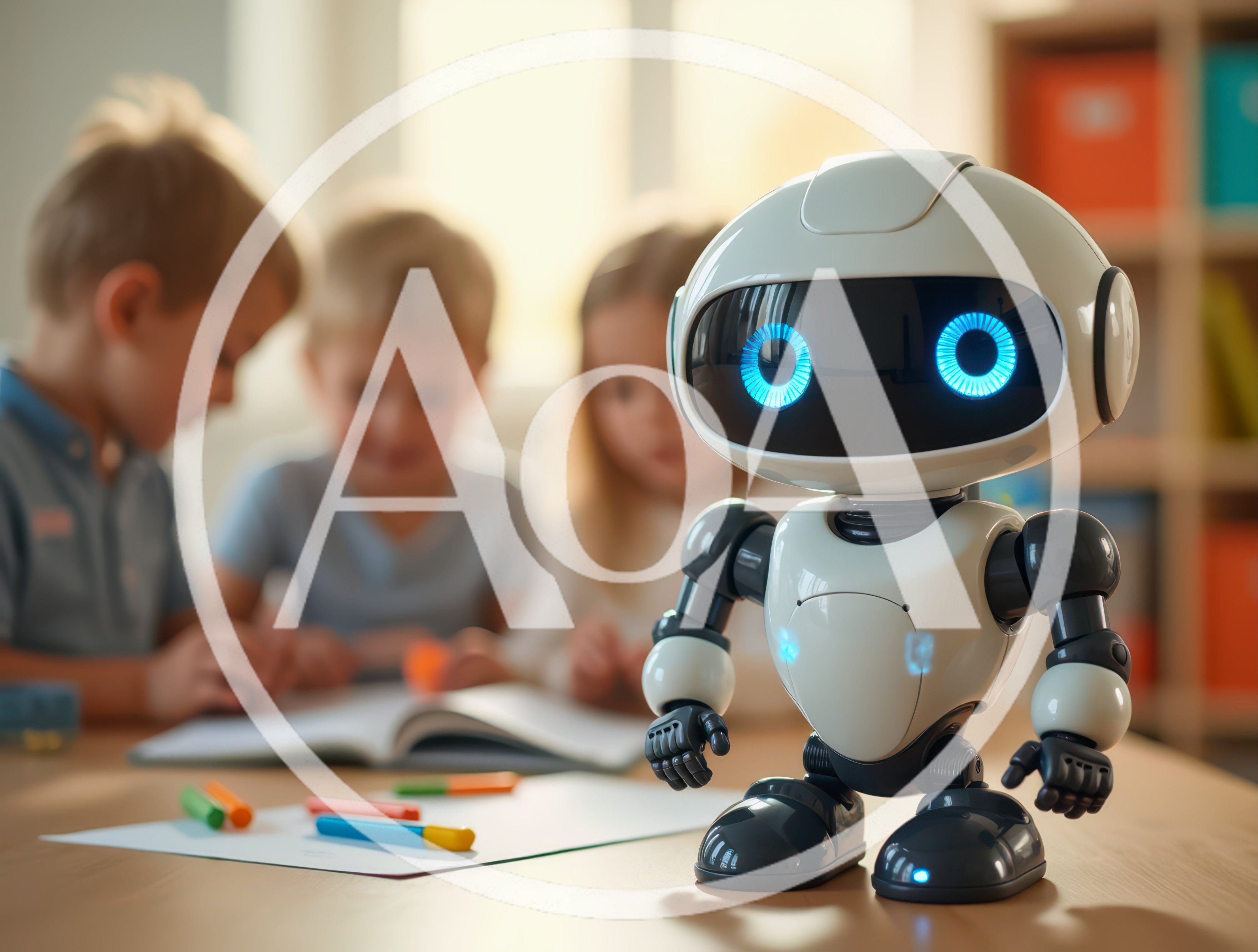 Small Educational Robot Interacting With Children In Classroom