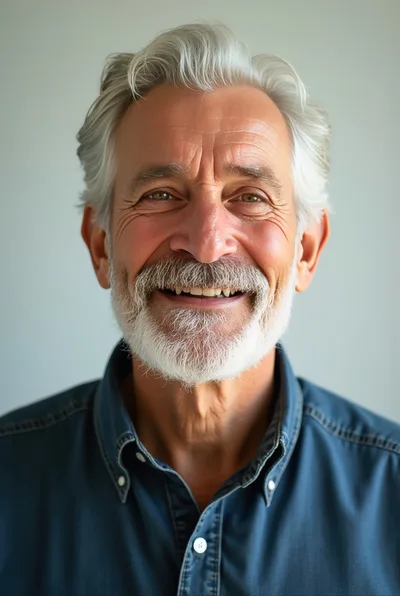 Portrait Of A Smiling Senior Man With Gray Hair