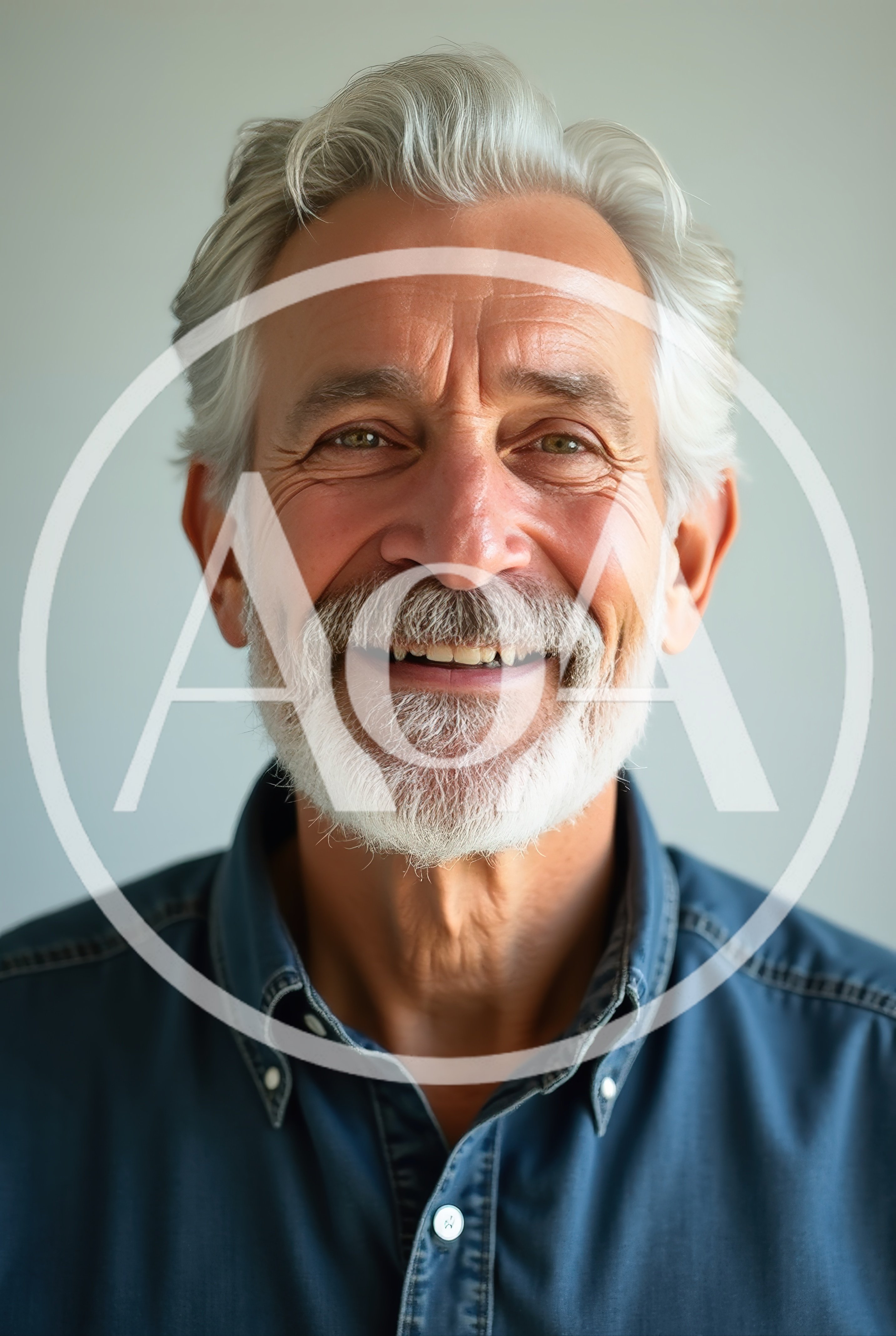 Portrait Of A Smiling Senior Man With Gray Hair