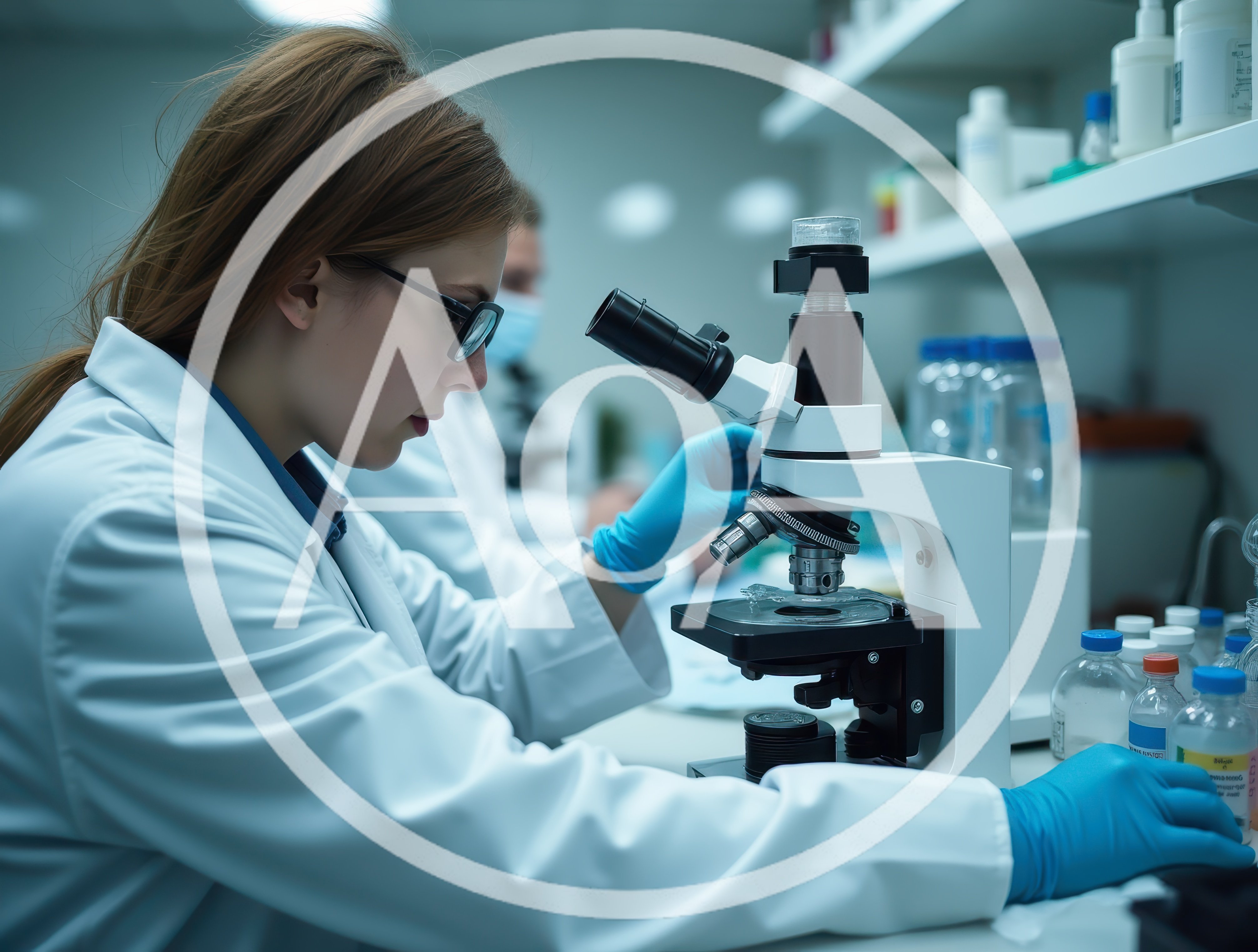 Female Scientist Examining Samples Under Laboratory Microscope