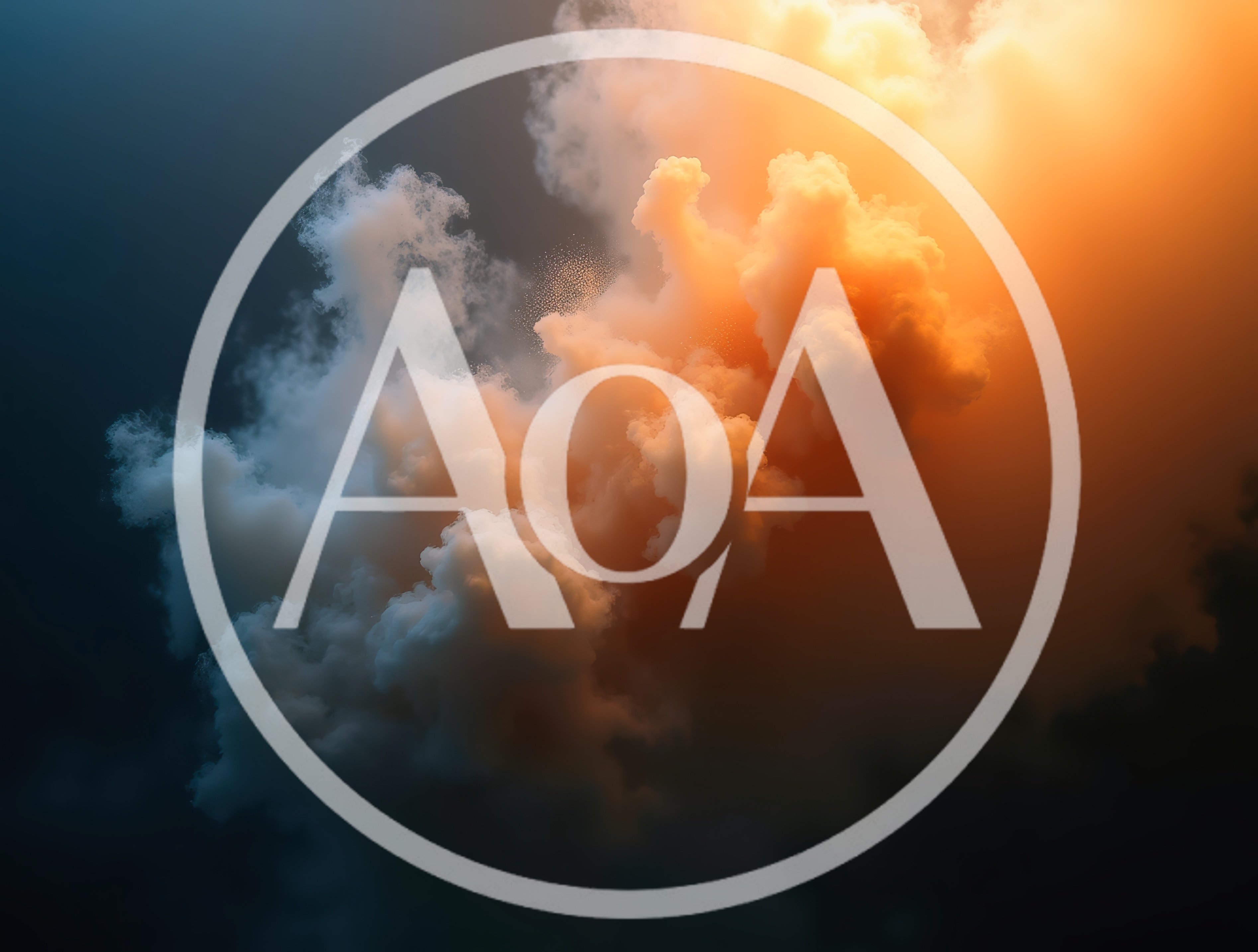 Abstract Clouds Of Orange And Blue Smoke