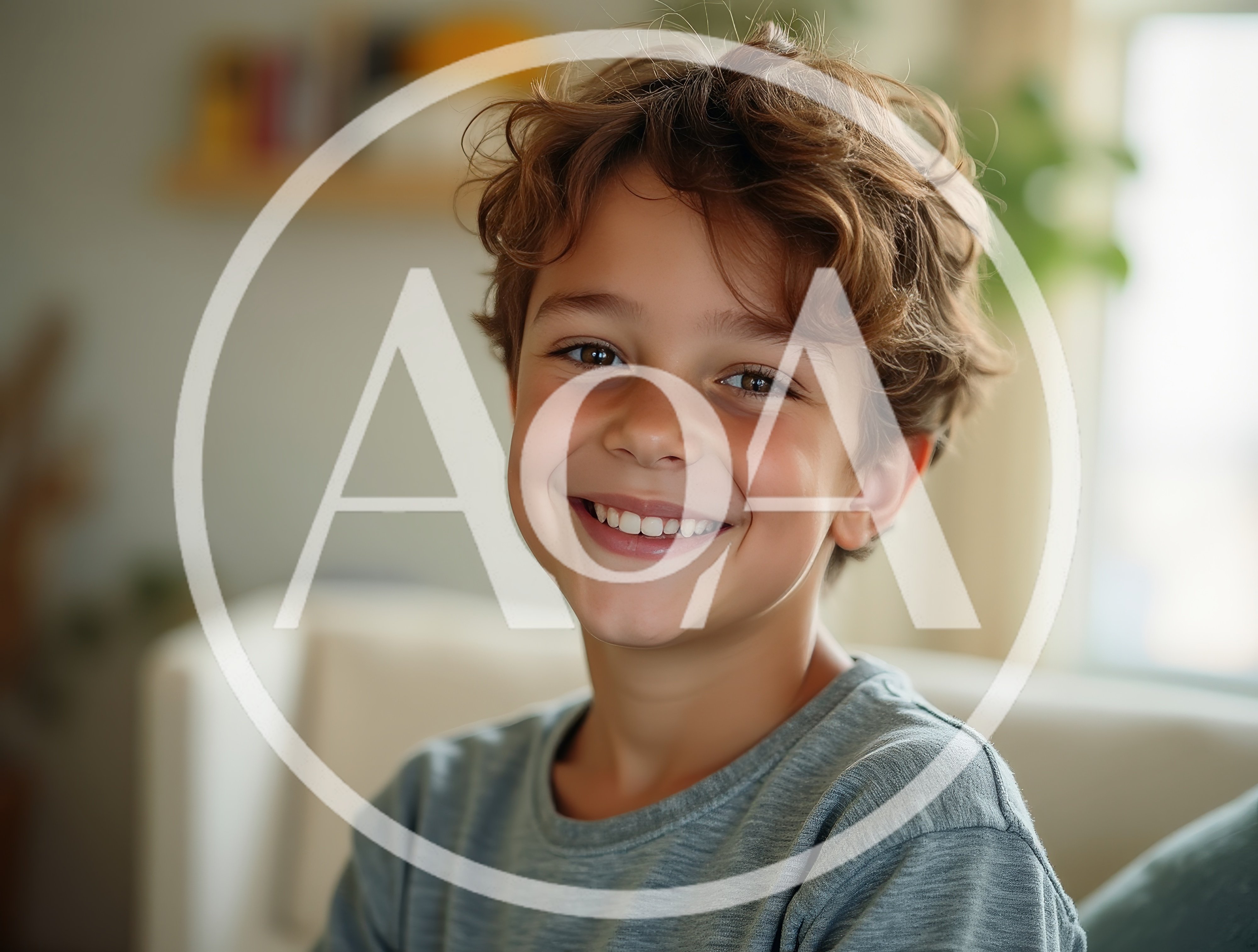 Portrait Of A Smiling Young Boy With Curly Hair